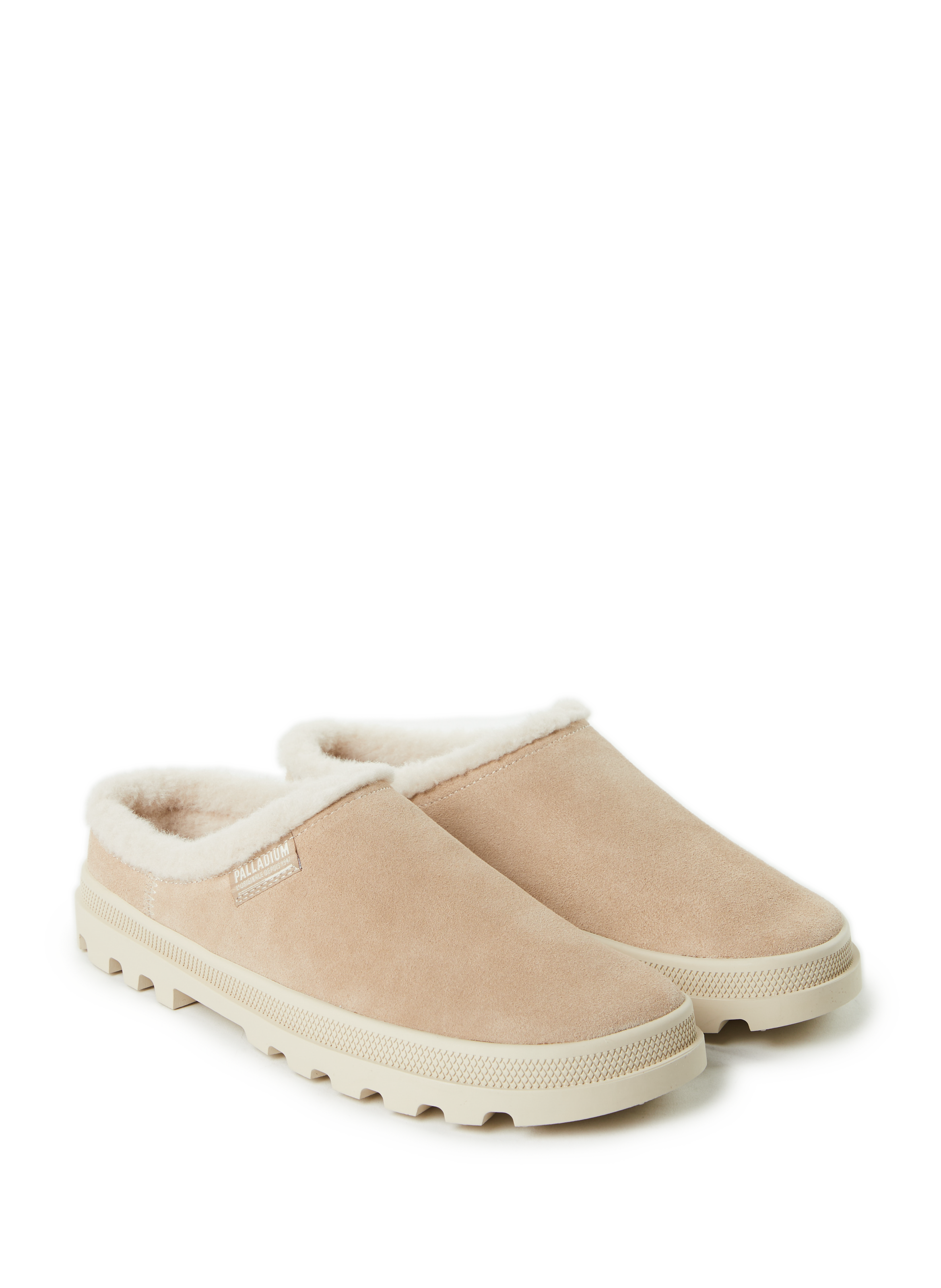 Mules fourrées en cuir PALLADIUM Blanc