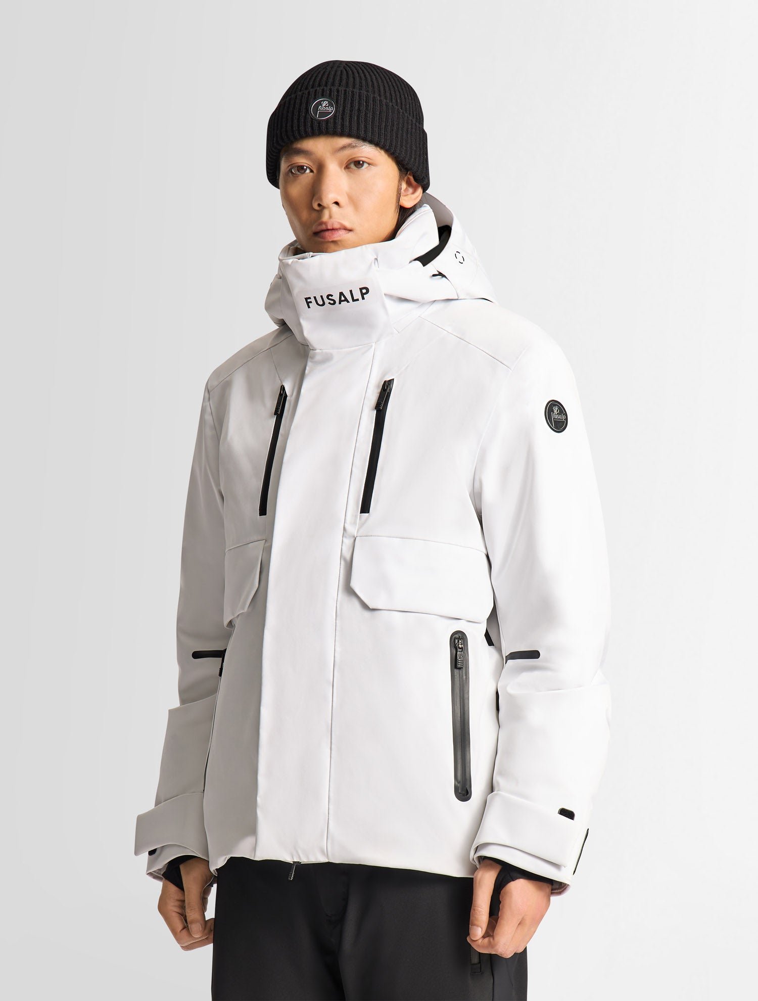 Veste de ski john col capuche coupe regular FUSALP Blanc