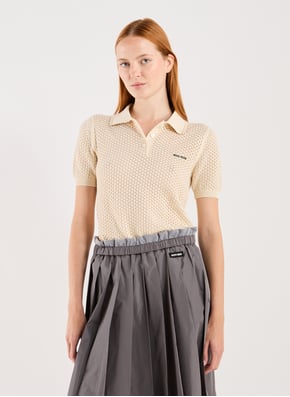 Polo ajouré en coton MIU MIU Polo ajouré en coton MIU MIU