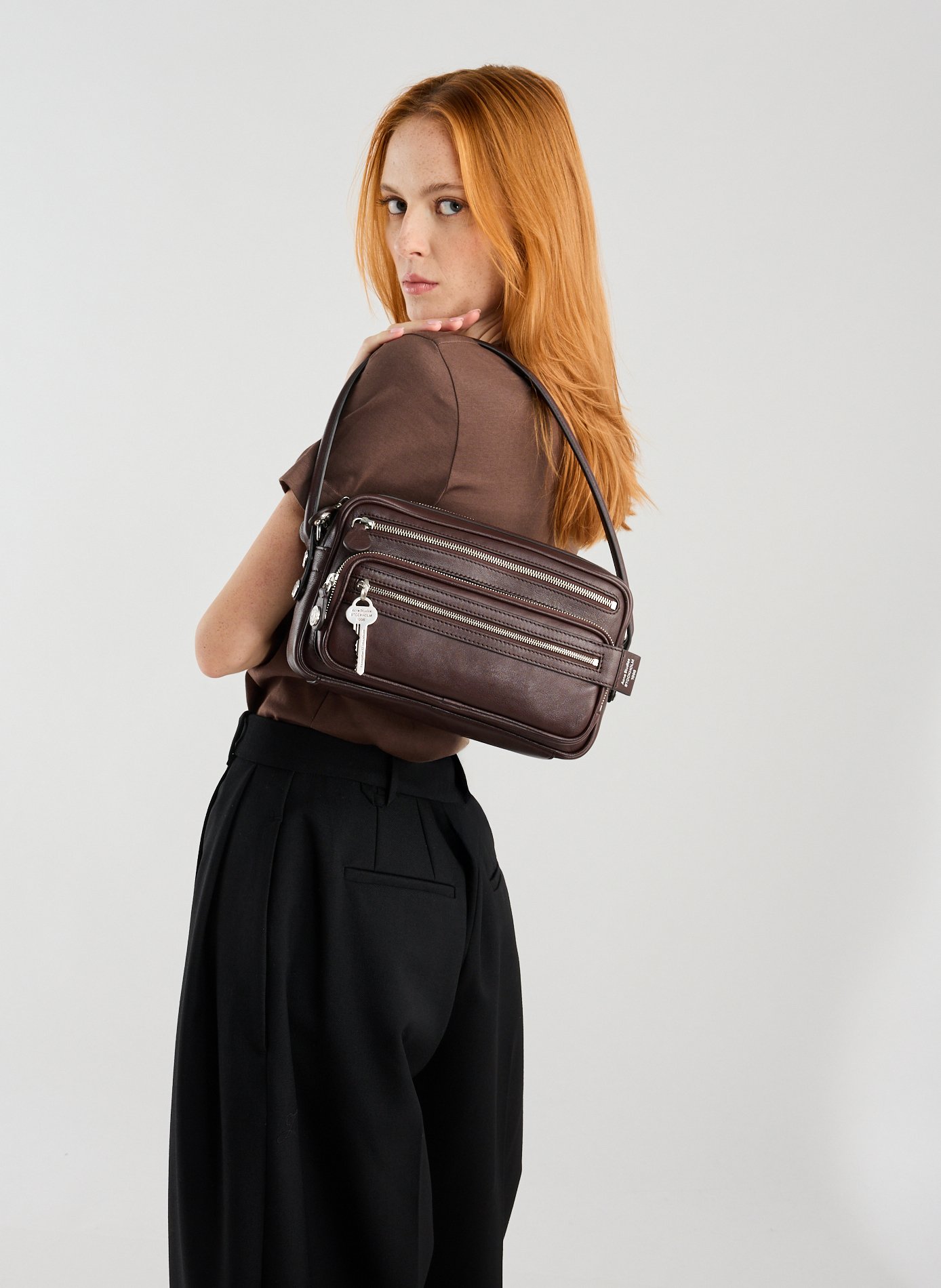 Sac à main Caméro Petit en cuir ACNE STUDIOS Marron