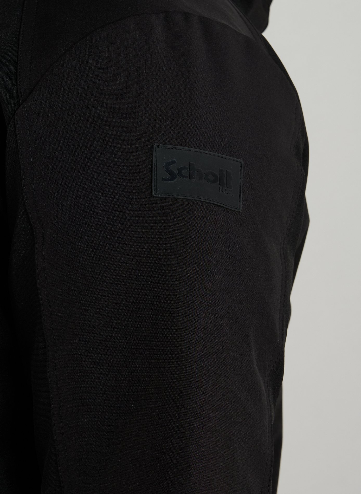 Parka unie à capuche SCHOTT Noir