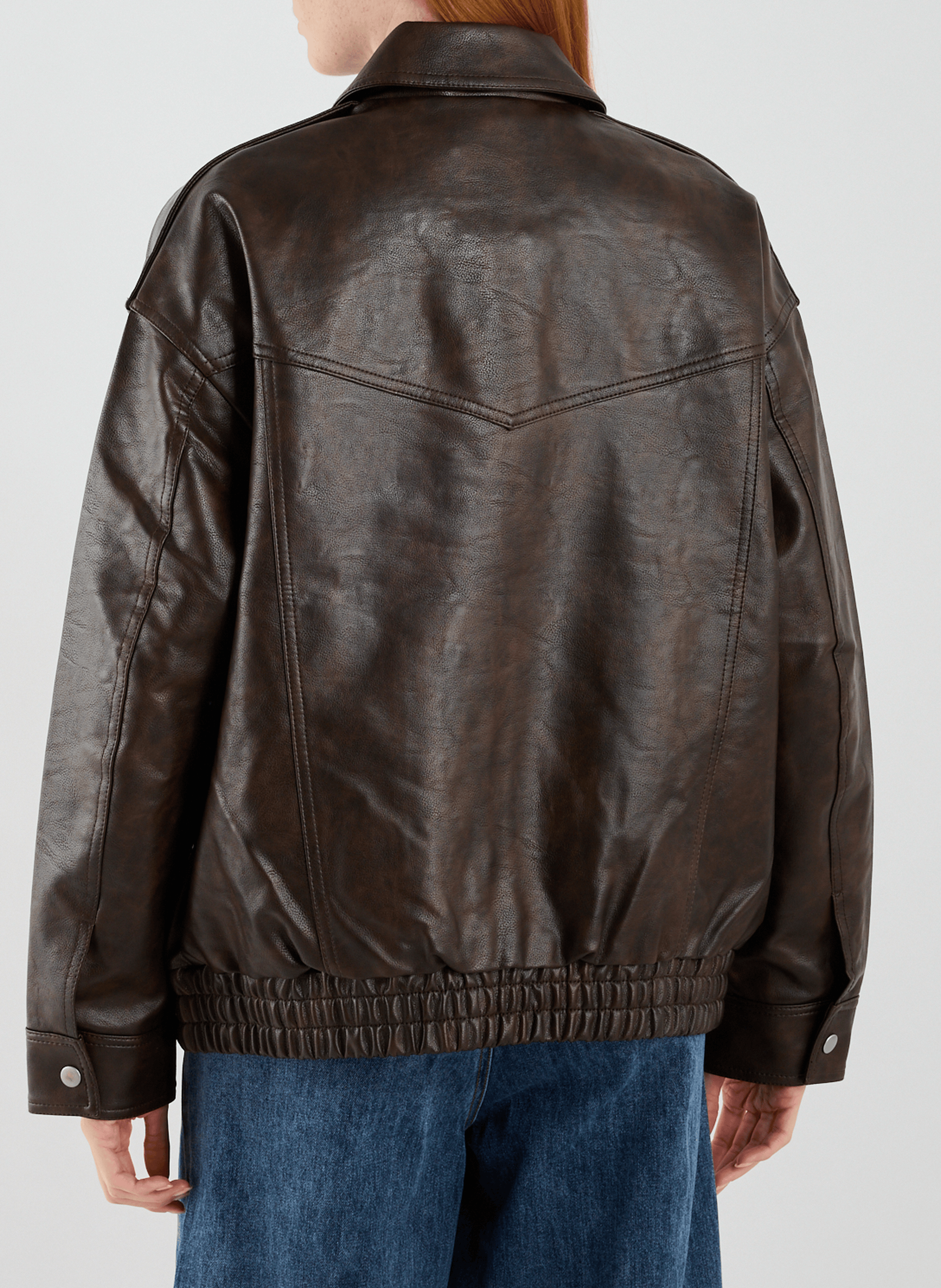 Blouson ample col classique TOPSHOP Marron