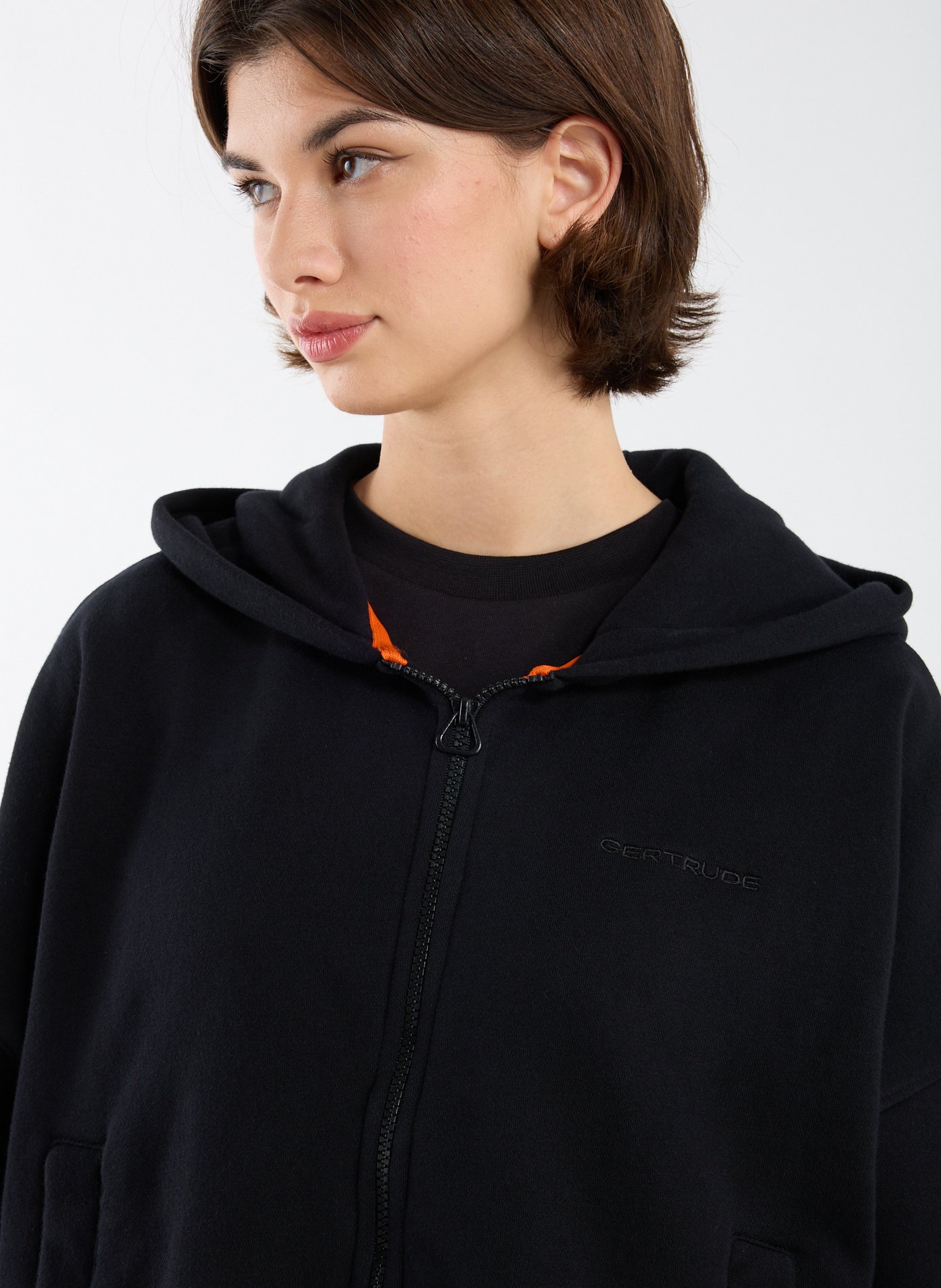 Oversized hooded cotton blend vest GERTRUDE ET GASTON Black