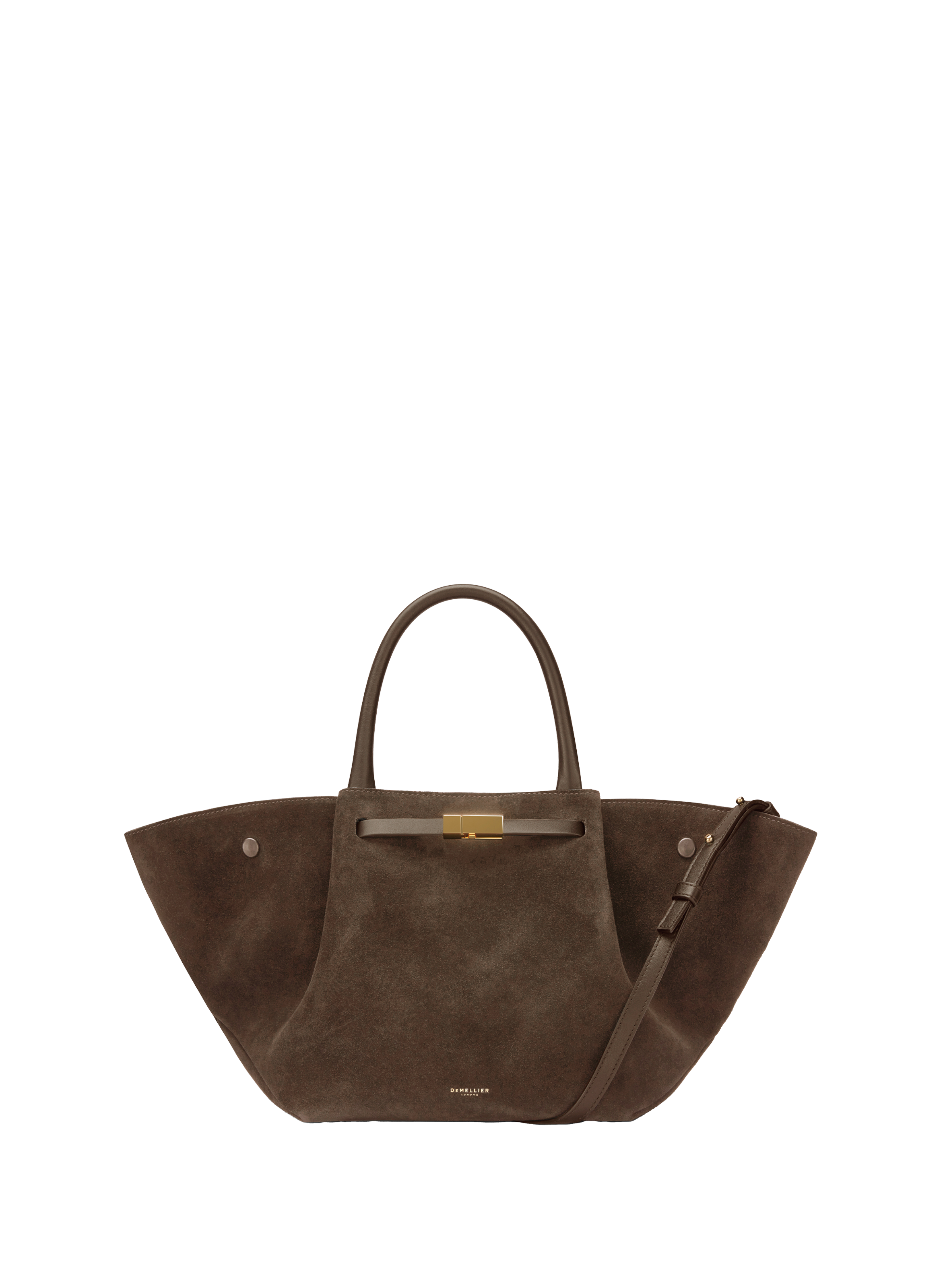 DEMELLIER LONDON Striped leather handbag Brown