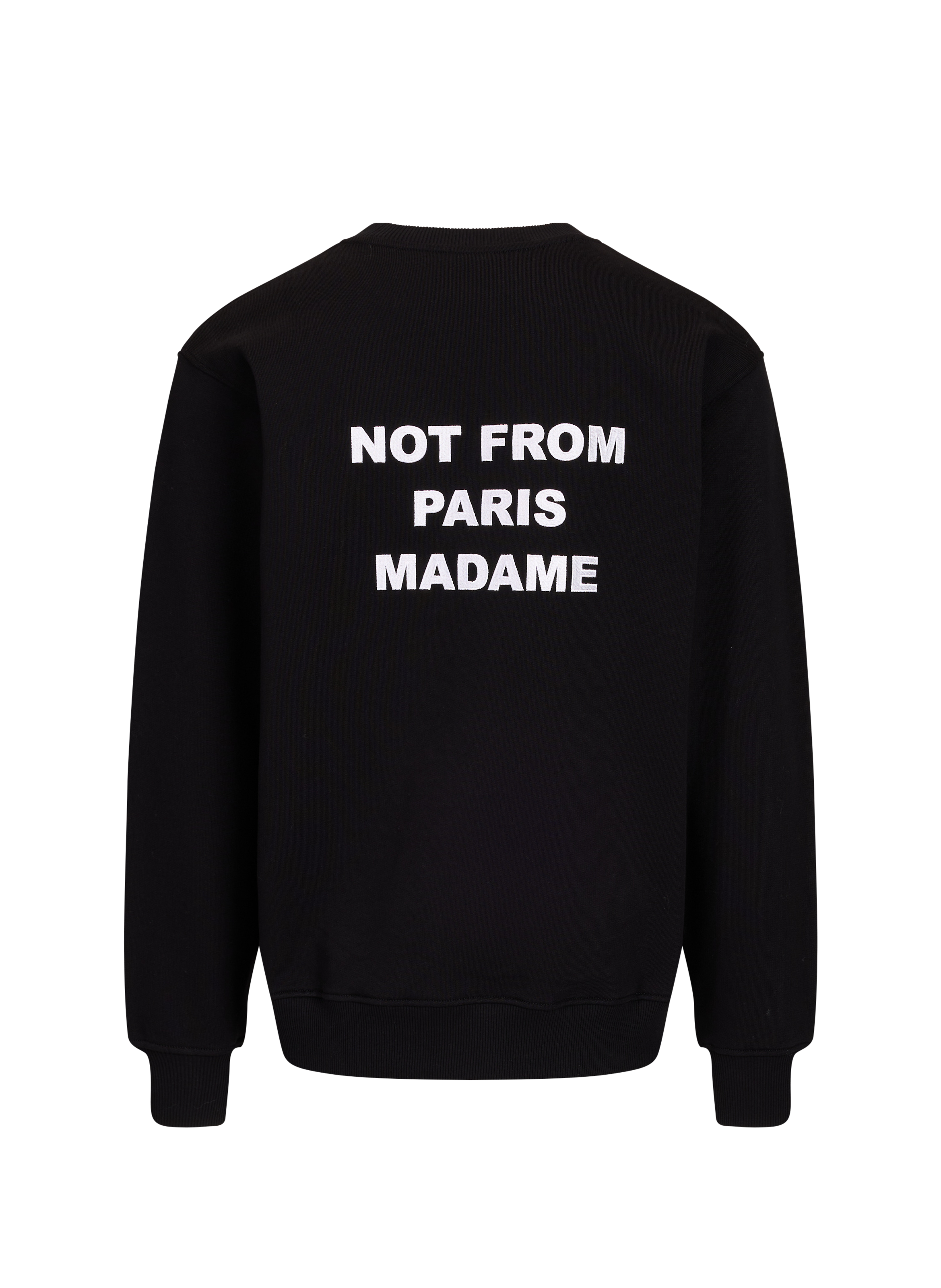 Sweatshirt Slogan en coton molleton DROLE DE MONSIEUR Noir