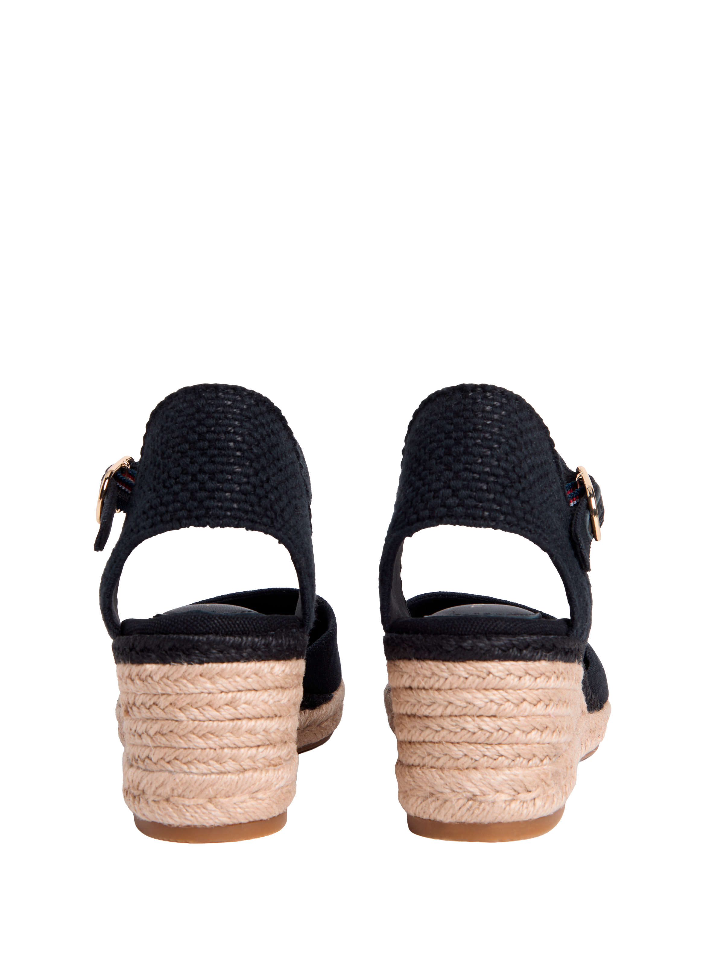 Espadrilles compensées en toile de coton TOMMY HILFIGER Noir