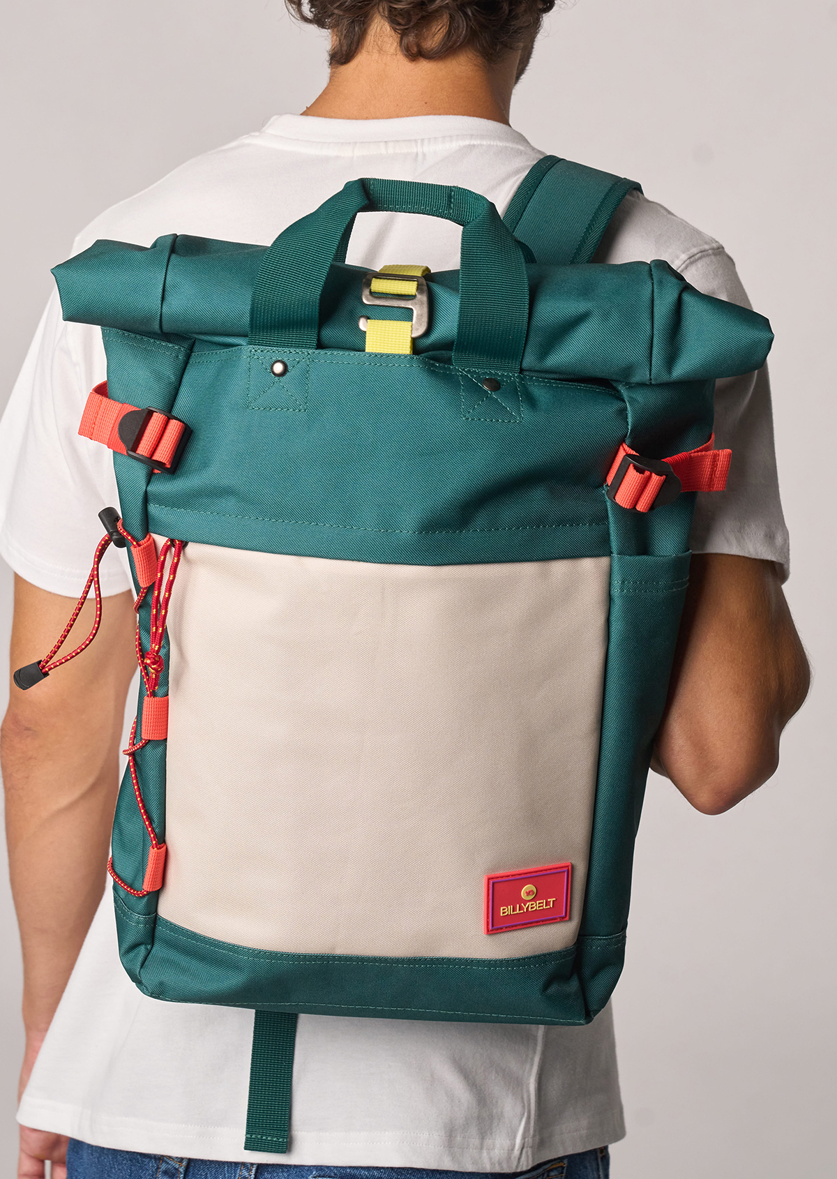 Sac à dos en polyester recyclé rolltop BILLYBELT Vert