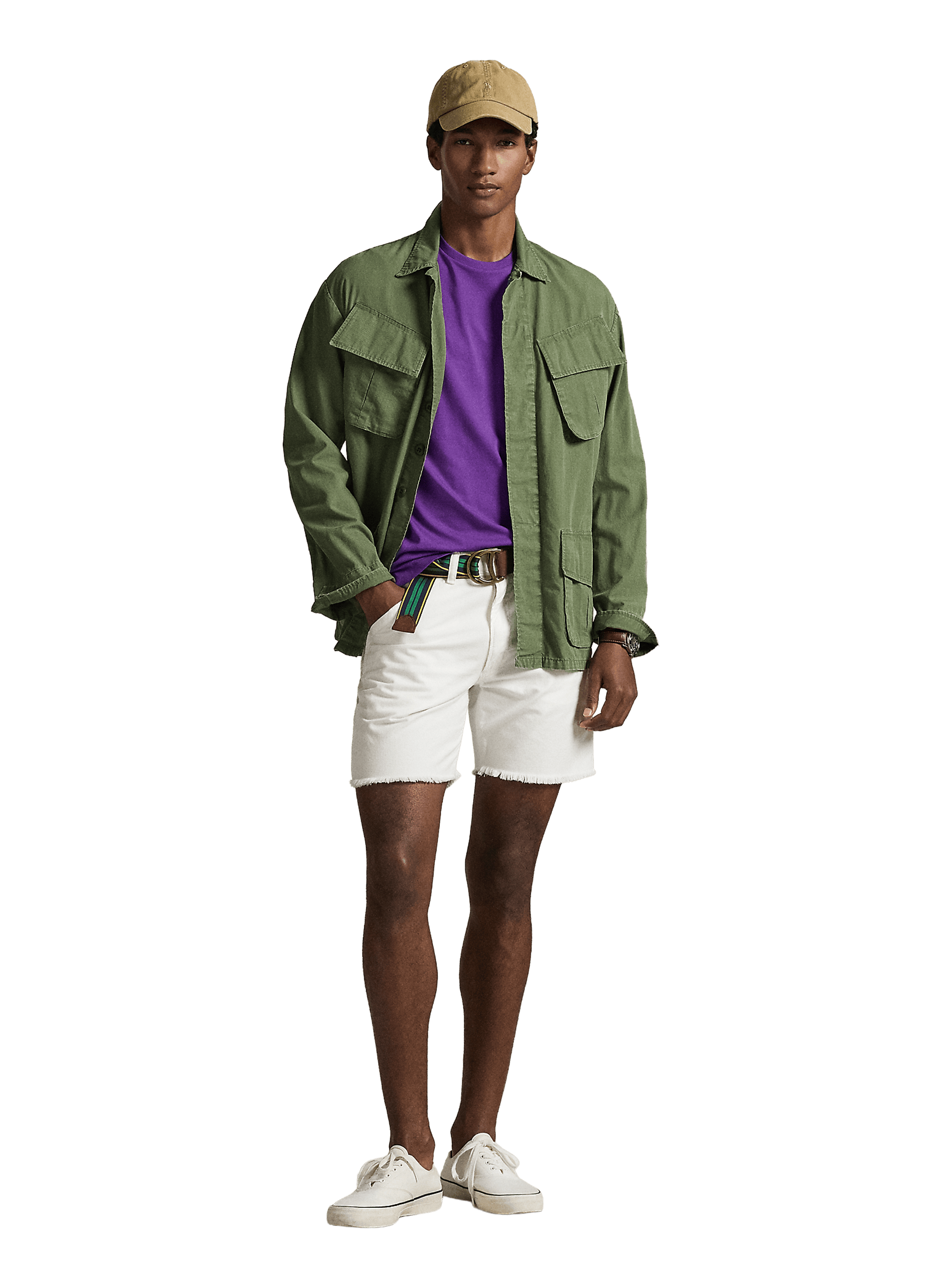 T-shirt slim en coton POLO RALPH LAUREN Violet