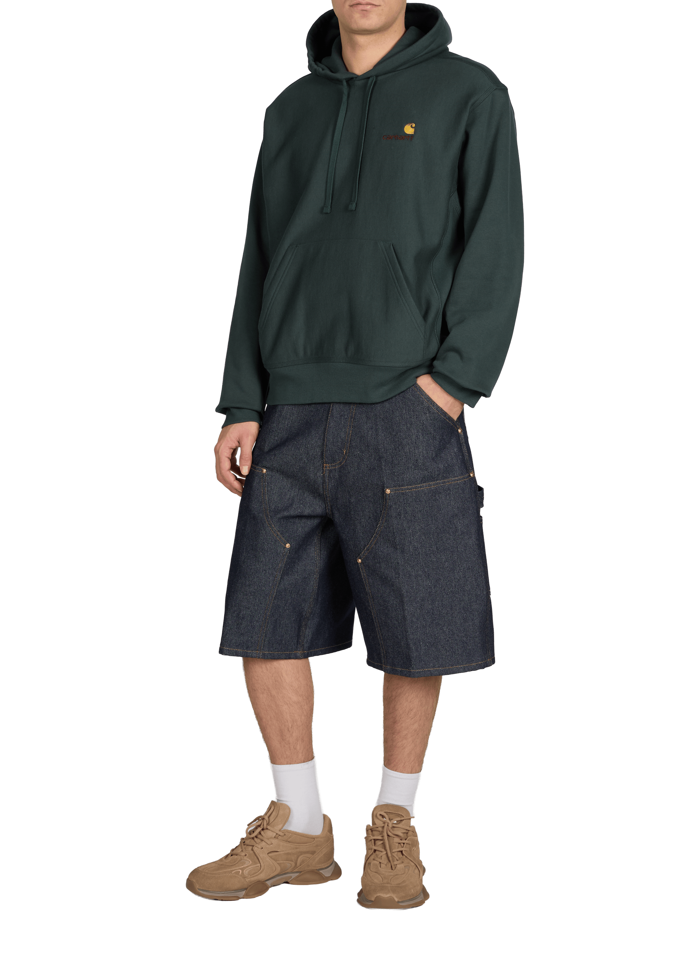 Embroidered cotton hoodie CARHARTT WIP Green