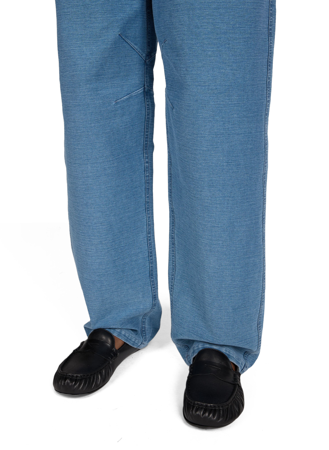 Wide-leg cotton blend jeans TIBI Blue