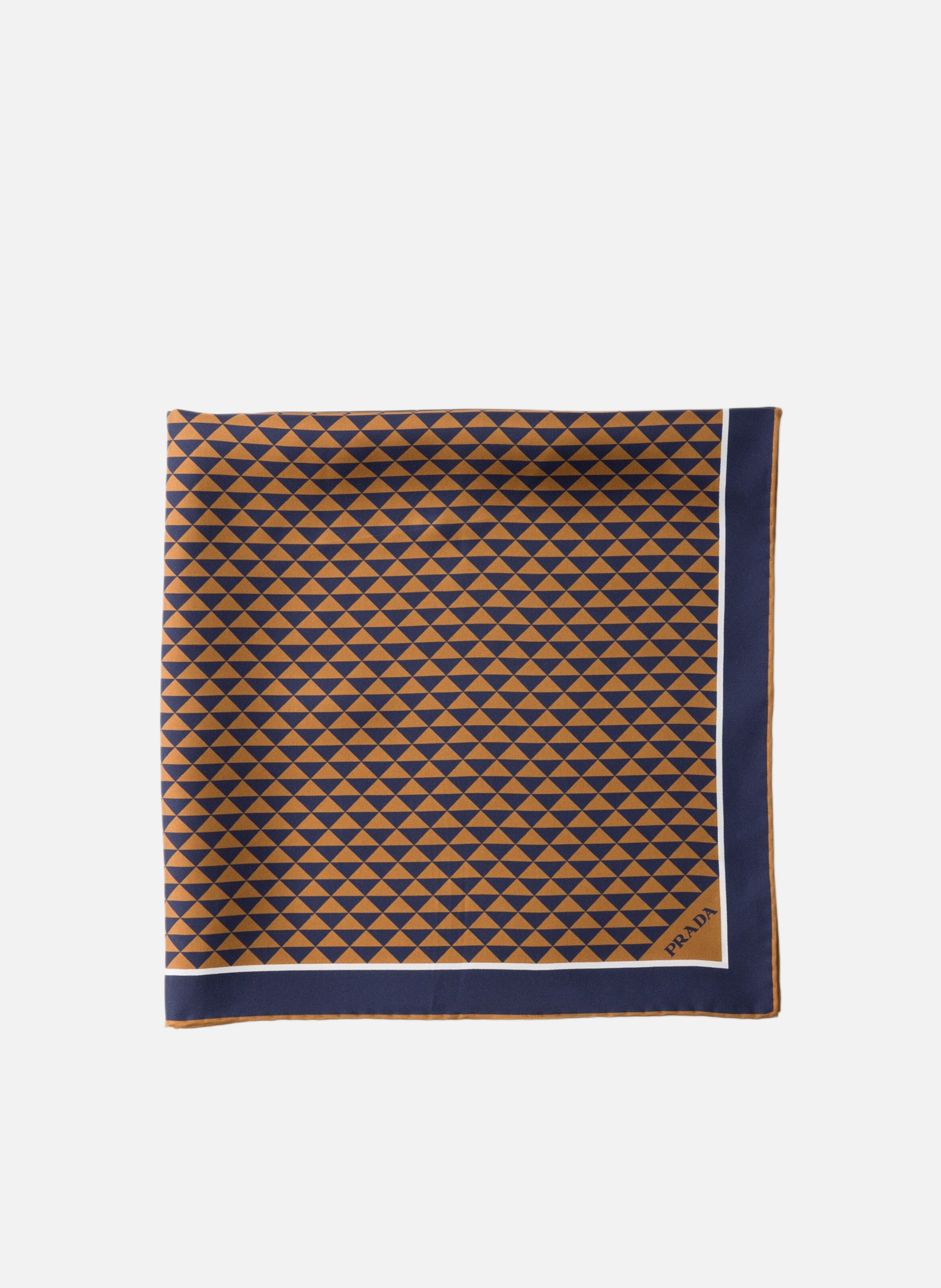 Écharpe en sergé de soie imprimée PRADA Bleu