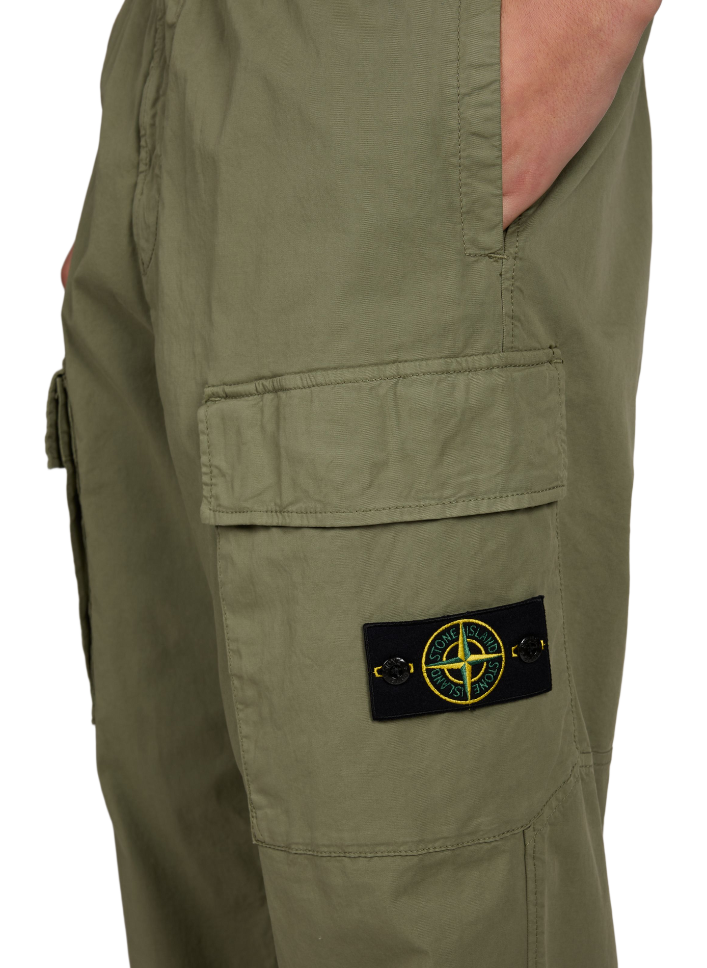 Pantalon droit cargo en coton mélangé STONE ISLAND Khaki