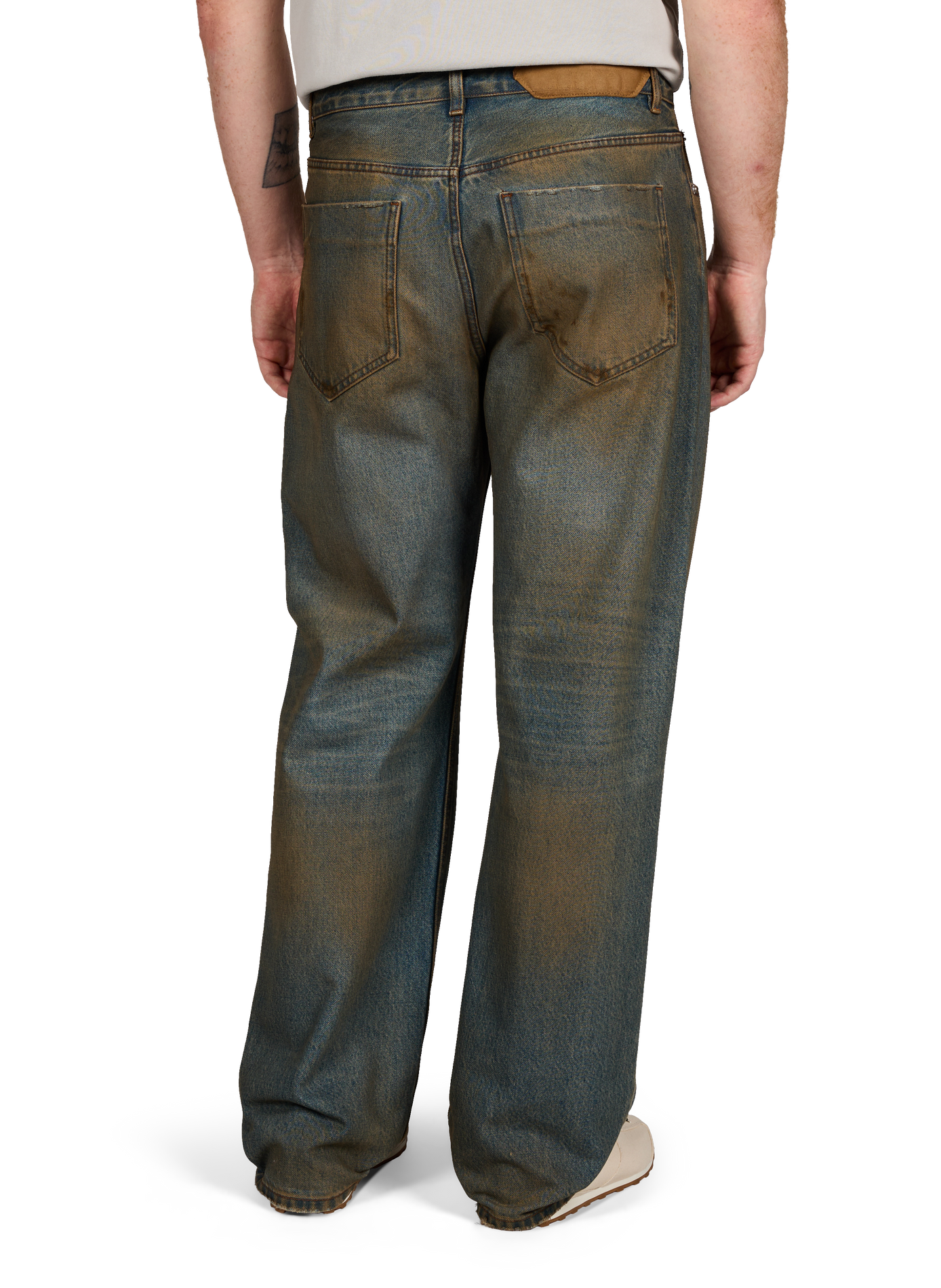 Worn-out jeans with stain effect in cotton JACQUEMUS Blue