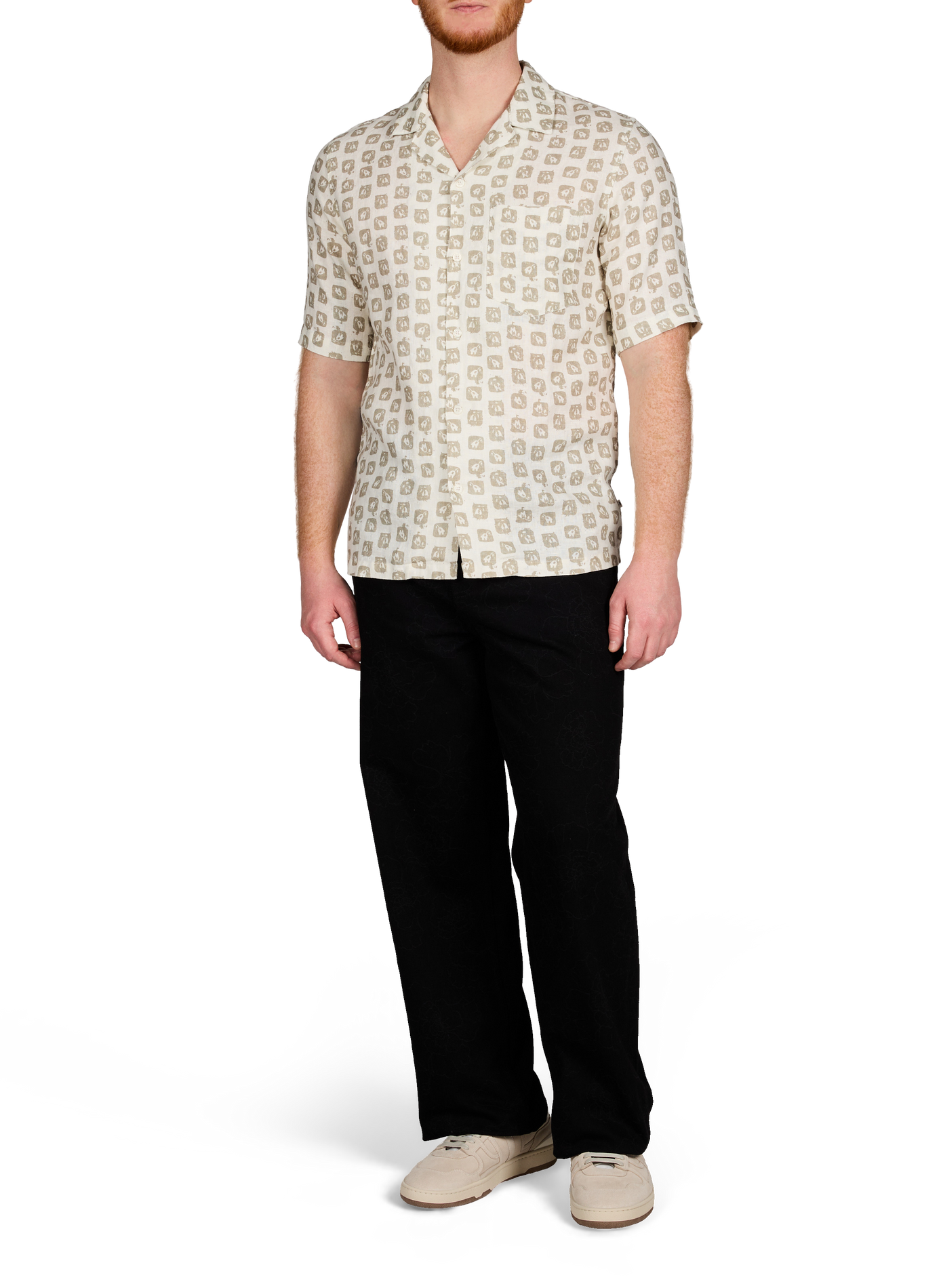 Chemise imprimée à manches courtes en lin SAMSOE SAMSOE Multicolore