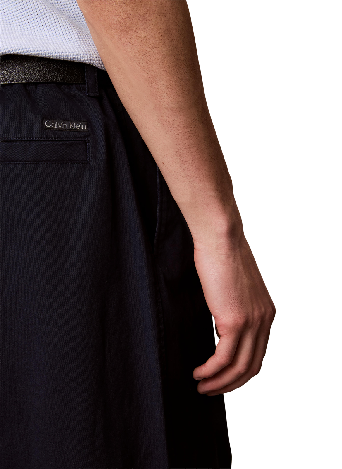 Pantalon droit en coton mélangé CALVIN KLEIN Bleu