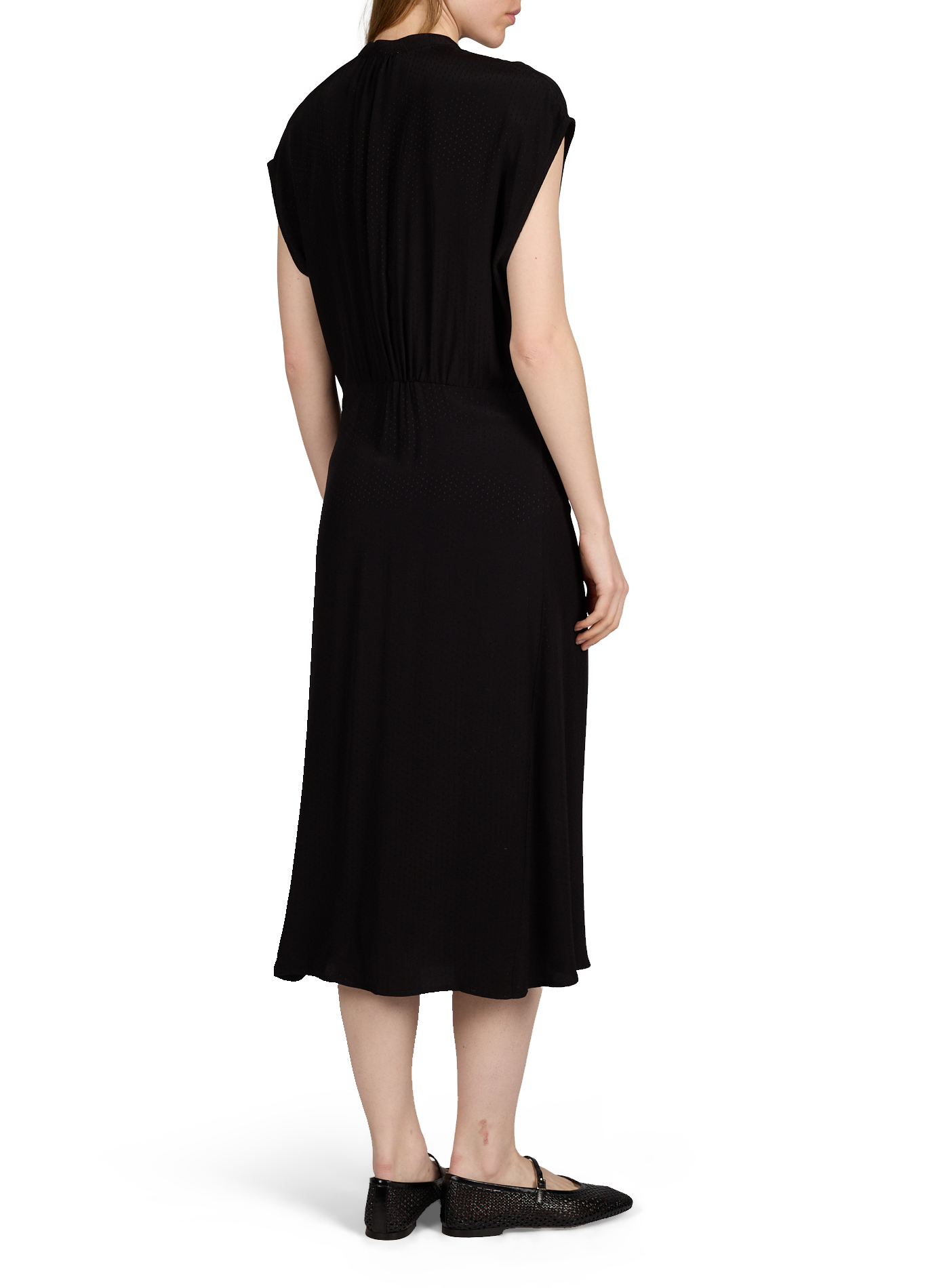 Long Jacquard Button-Up Dress ARTLOVE Black