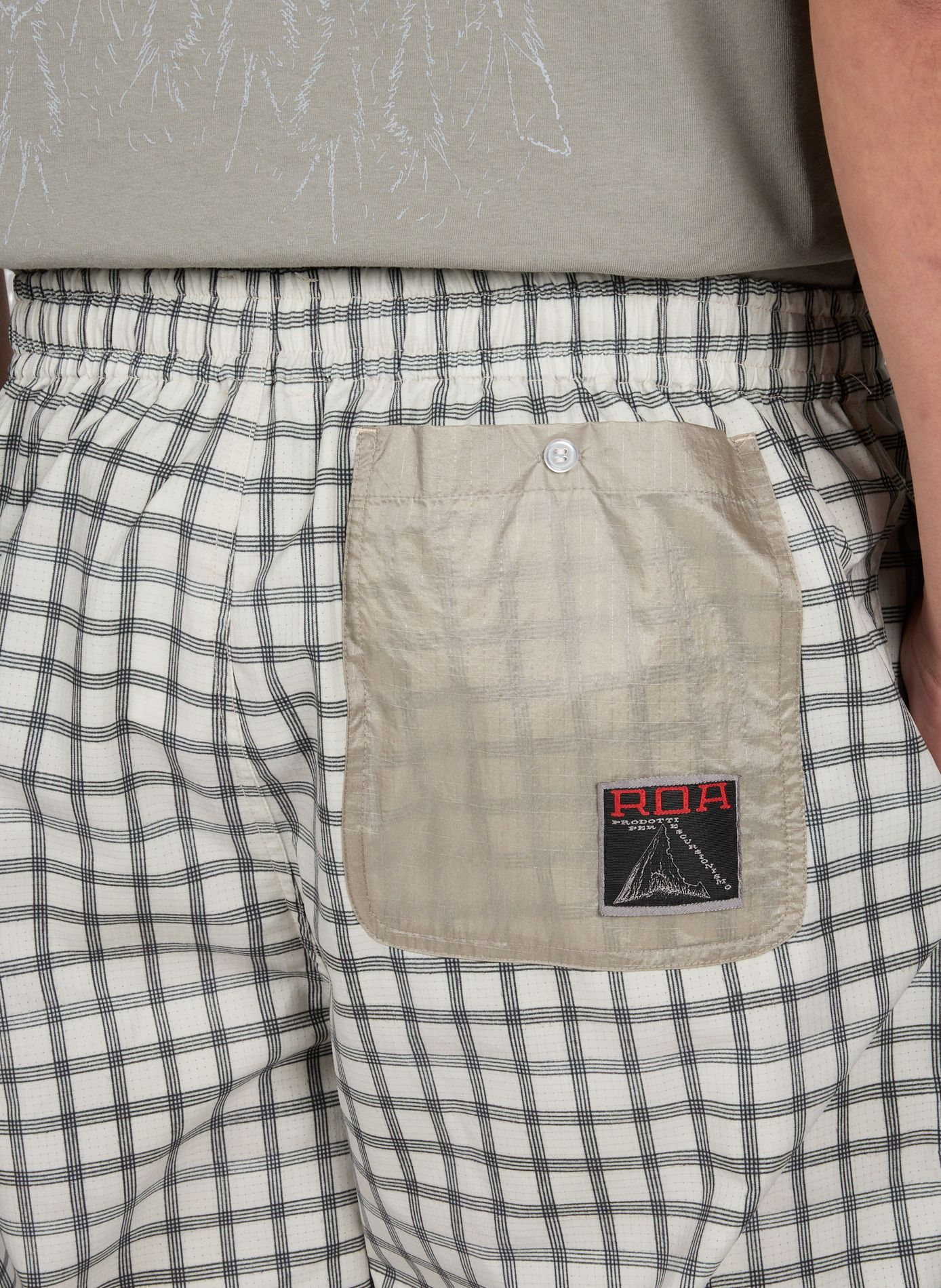 Pantalon large à carreaux ROA Blanc
