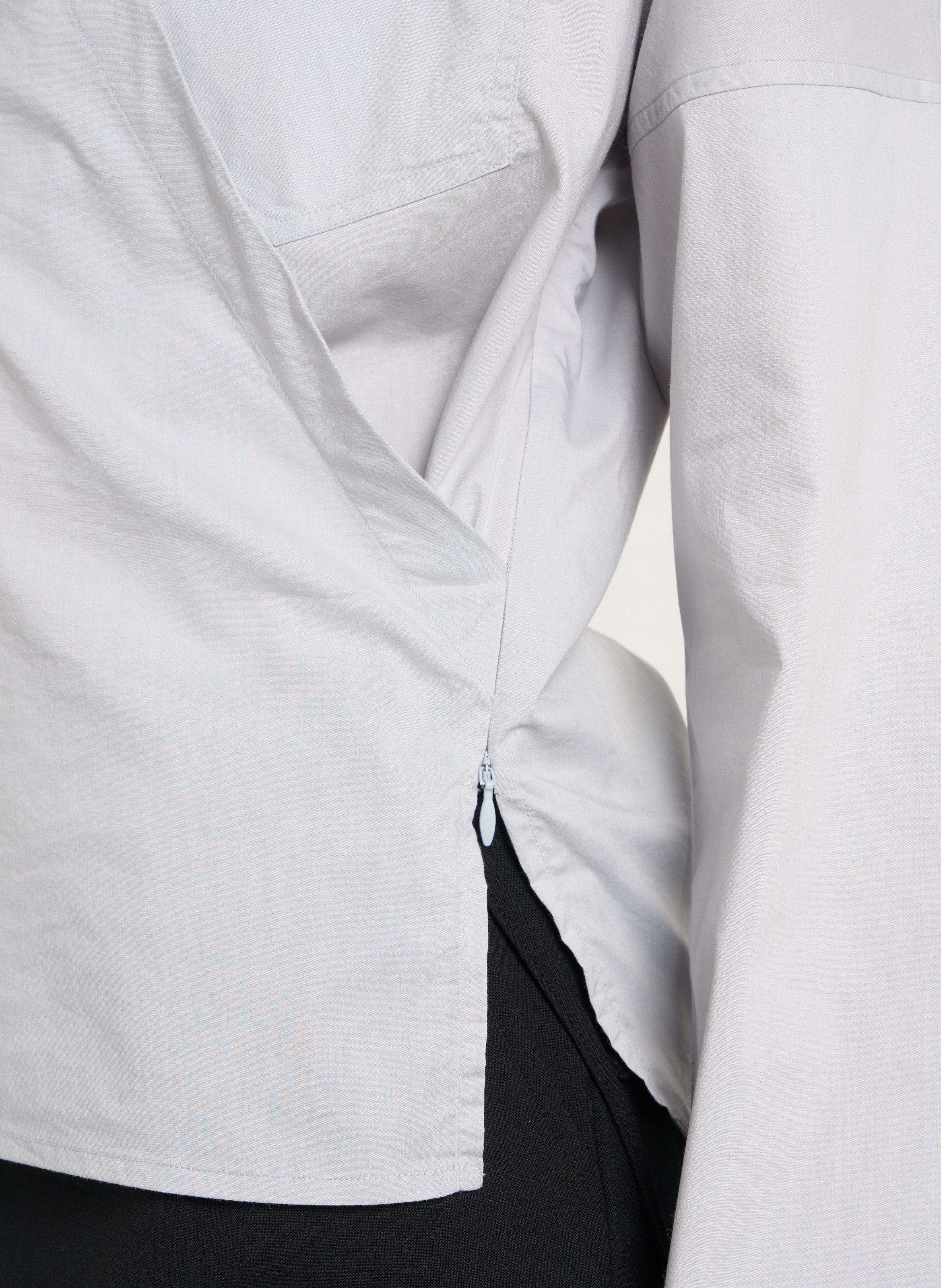 Chemise asymétrique courte unie lyra IRO Gris