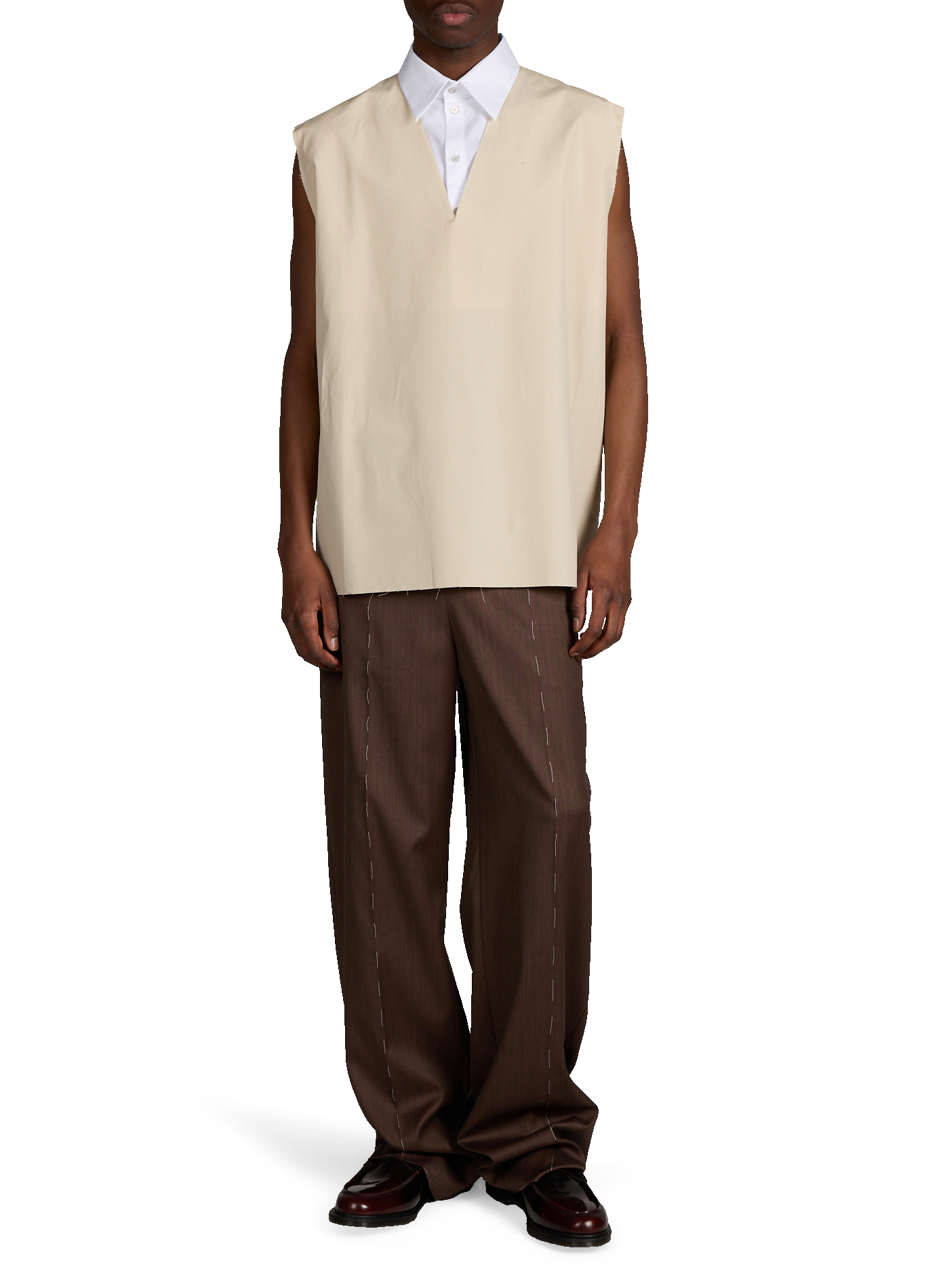 Wool and silk suit trousers SONIA CARRASCO Brown