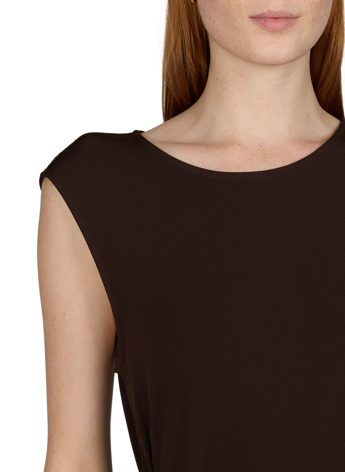 Sleeveless Midi Dress with Round Neck VILA Black