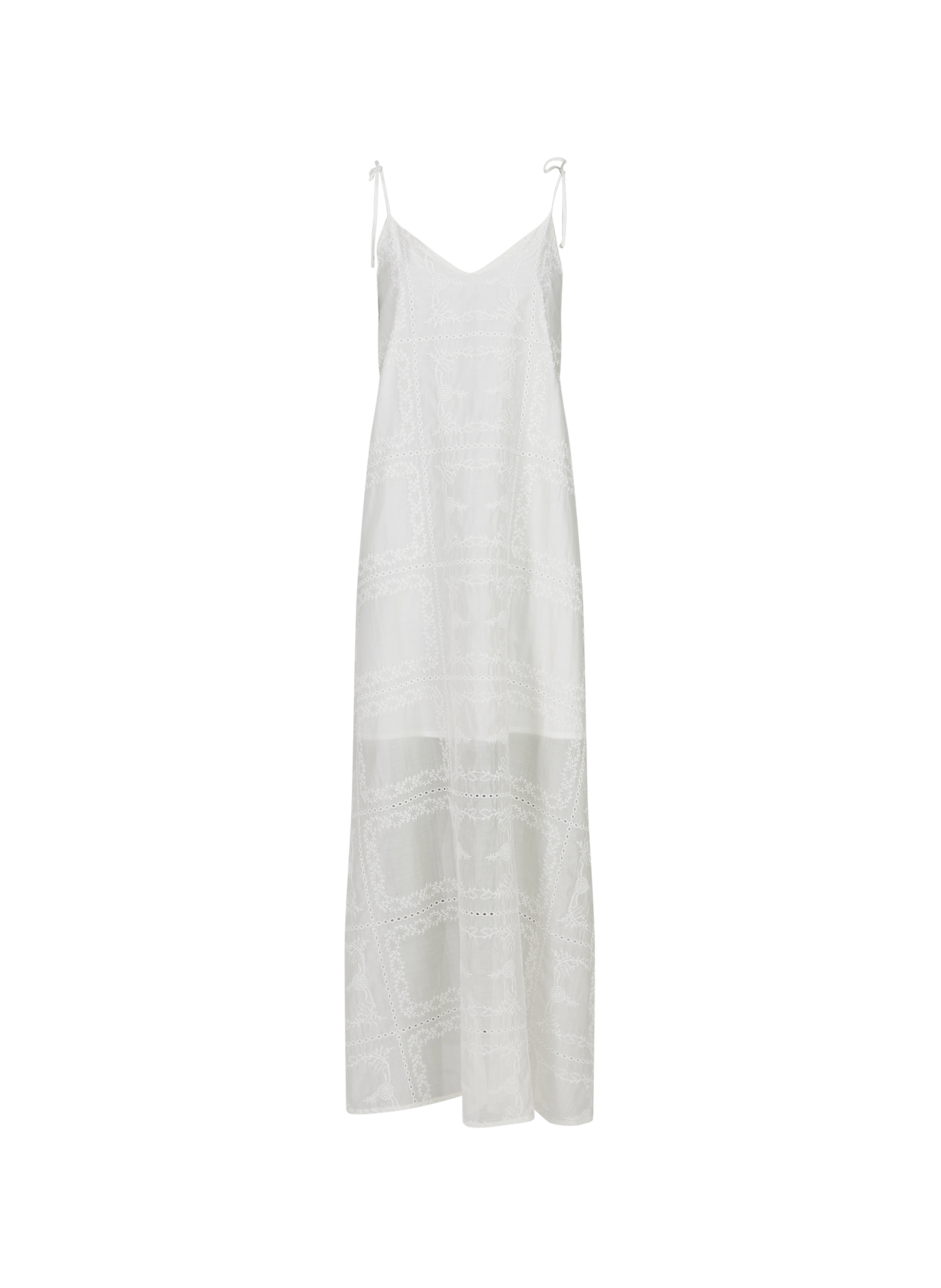 Embroidered V-neck dress ROUGE EDIT Beige