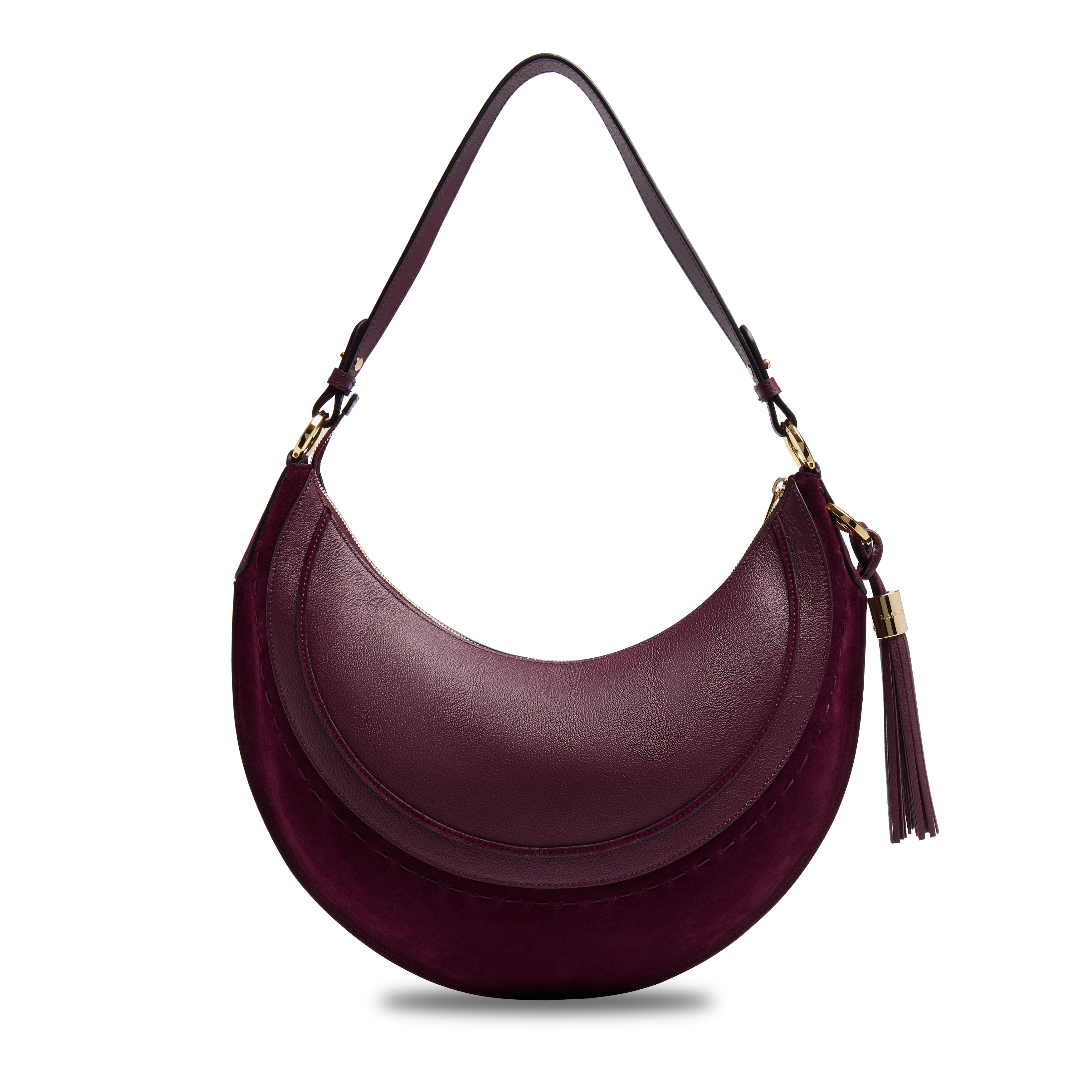 Sac hobo hoboheme de lancel en animation suede : cuirs de vachette suede & graine LANCEL Violet
