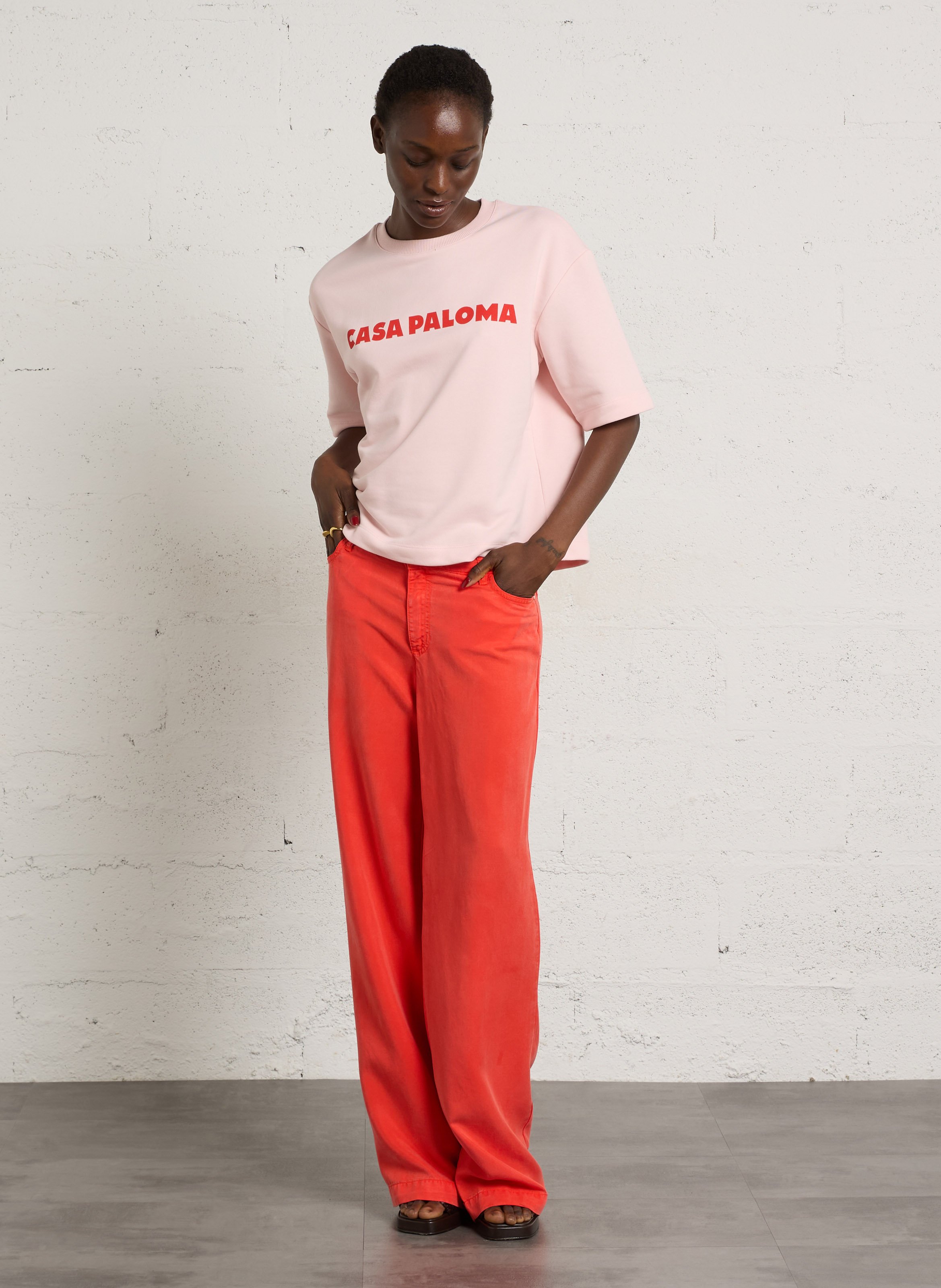 Sweat oversize en coton mélangé loma MAISON 123 Rose