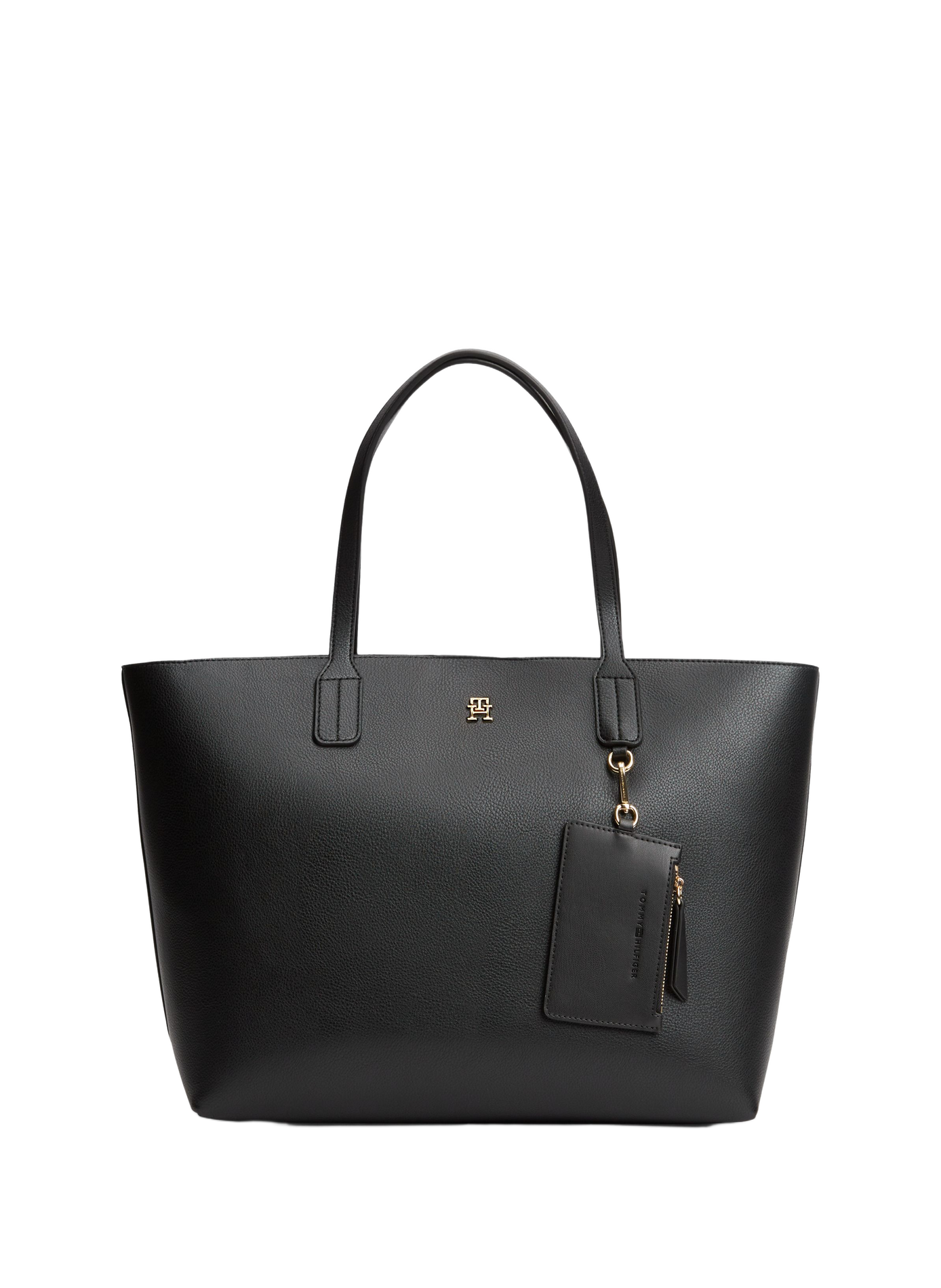 Sac cabas à poche zippée à logo métallique TOMMY HILFIGER Noir