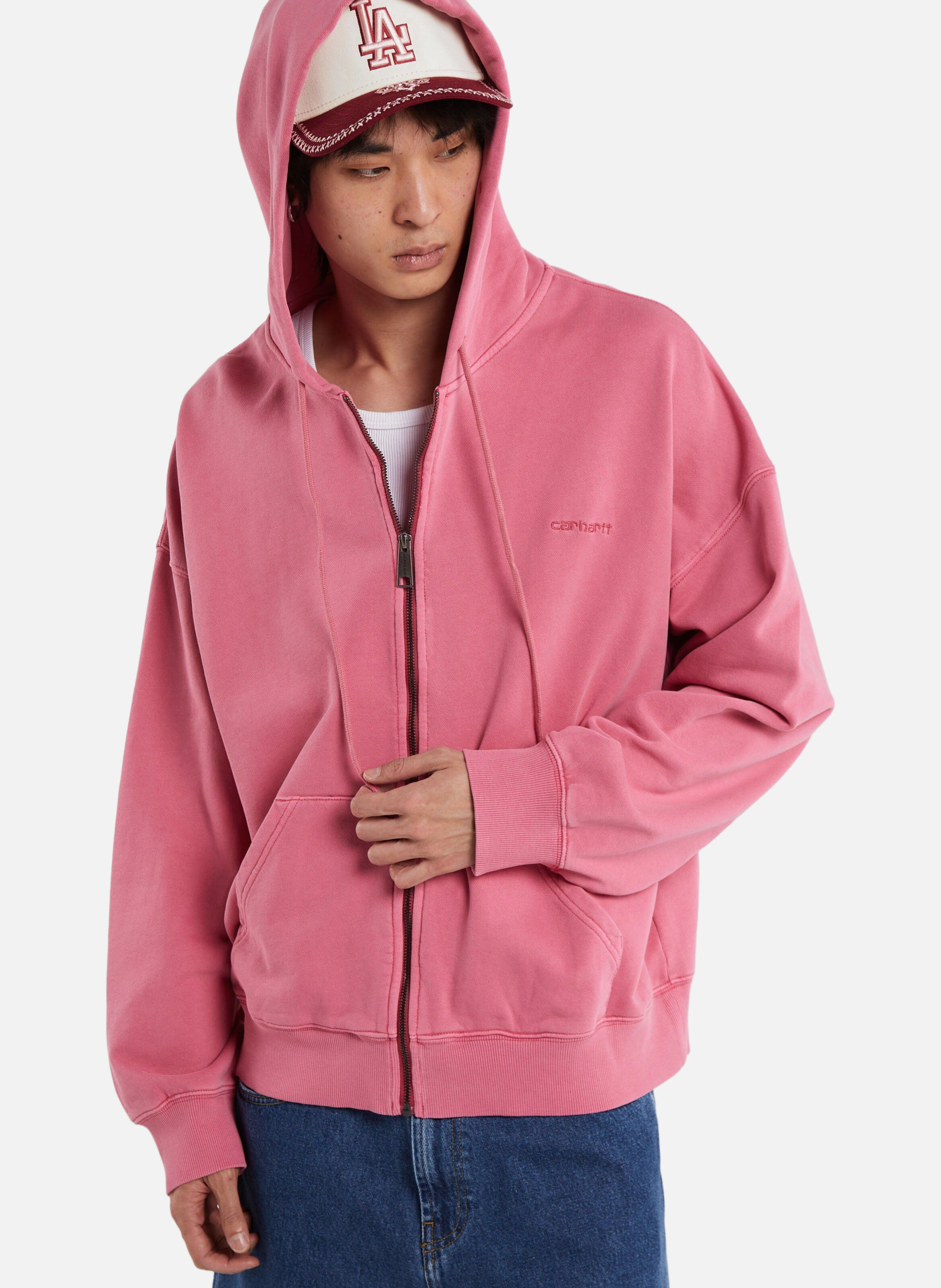 Hoodie zippé hooded benton sweat jacket CARHARTT WIP Rose