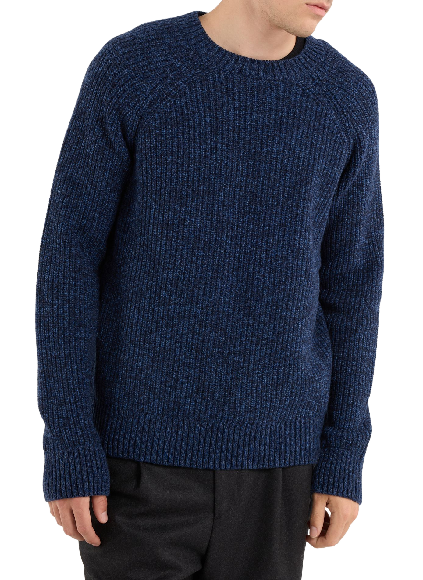 Pull Garsen col rond en laine mélangée SAISON 1865 Bleu