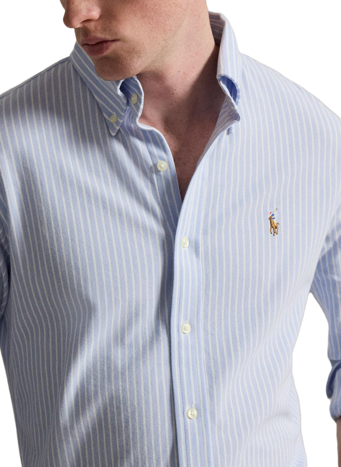 Slim-fit striped cotton shirt POLO RALPH LAUREN Blue