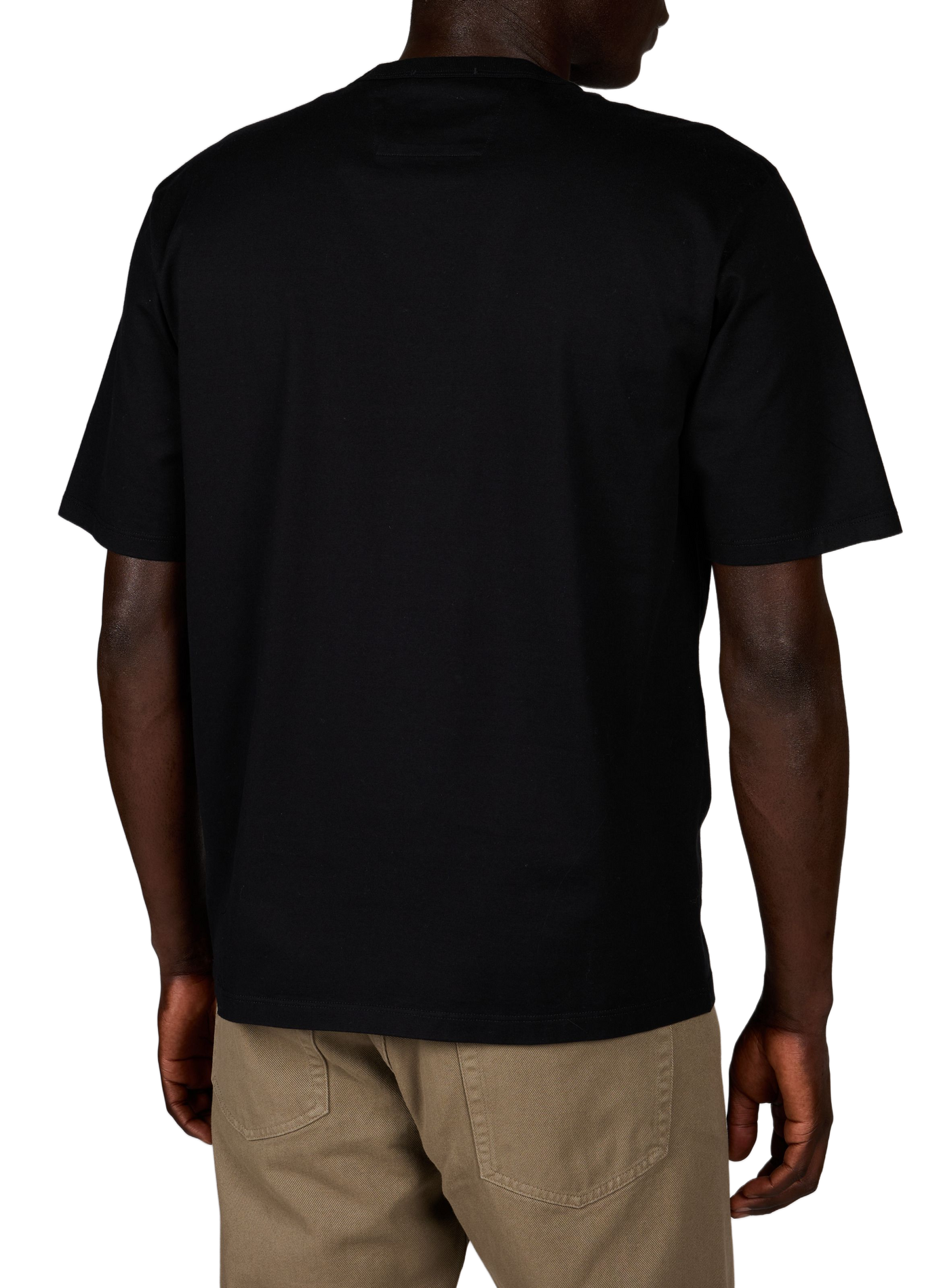 T-Shirt mit gesticktem Logo aus Baumwolle CP COMPANY Schwarz