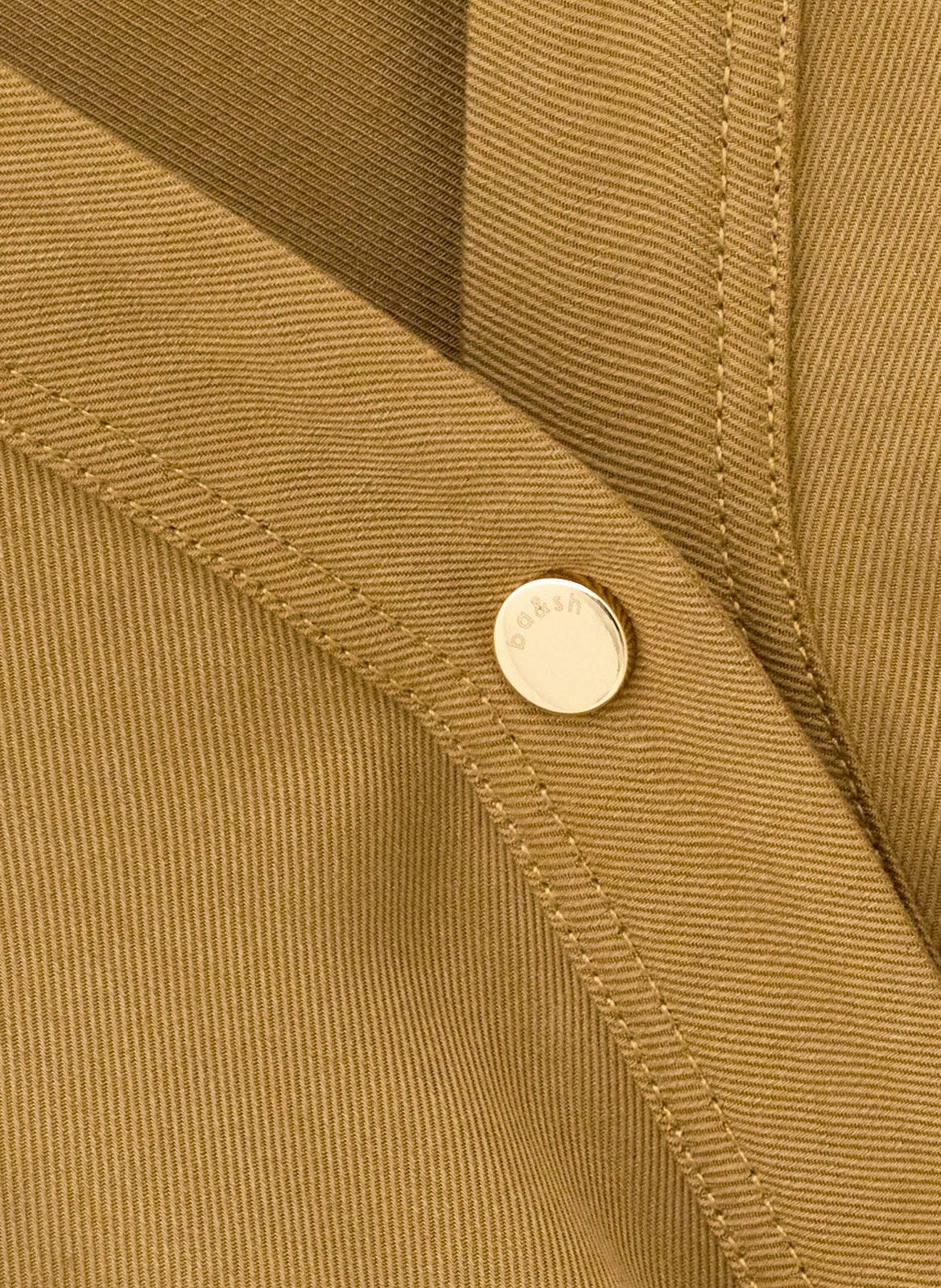 Midi getailleerde overhemdjurk met korte mouwen parisa BA&SH Beige
