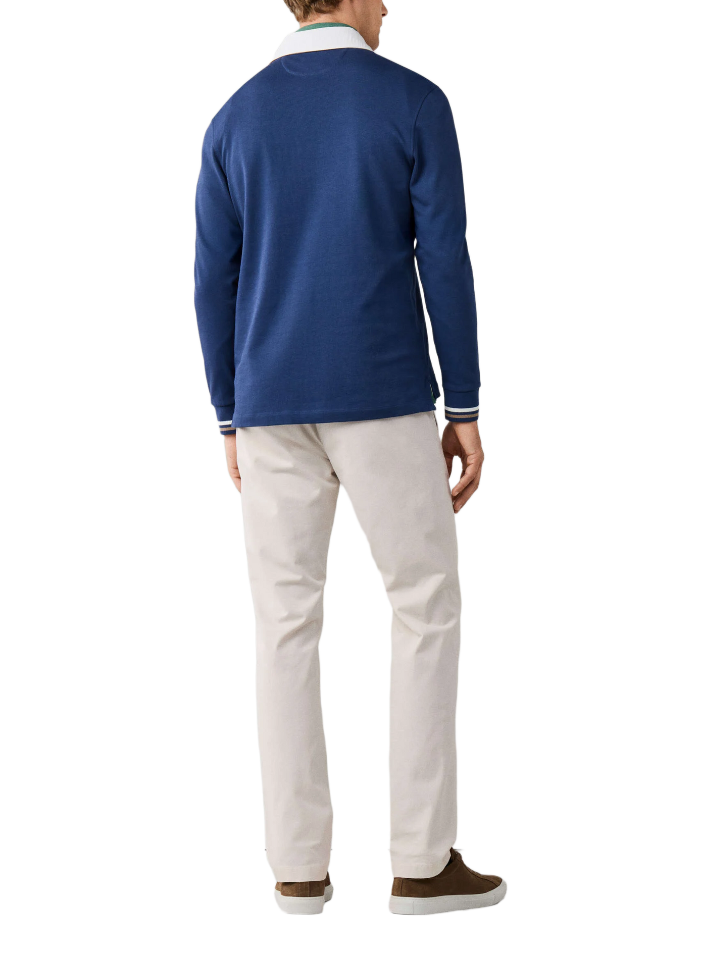 Gerader Polo mit langen Ärmeln aus Baumwolle FACONNABLE Blau