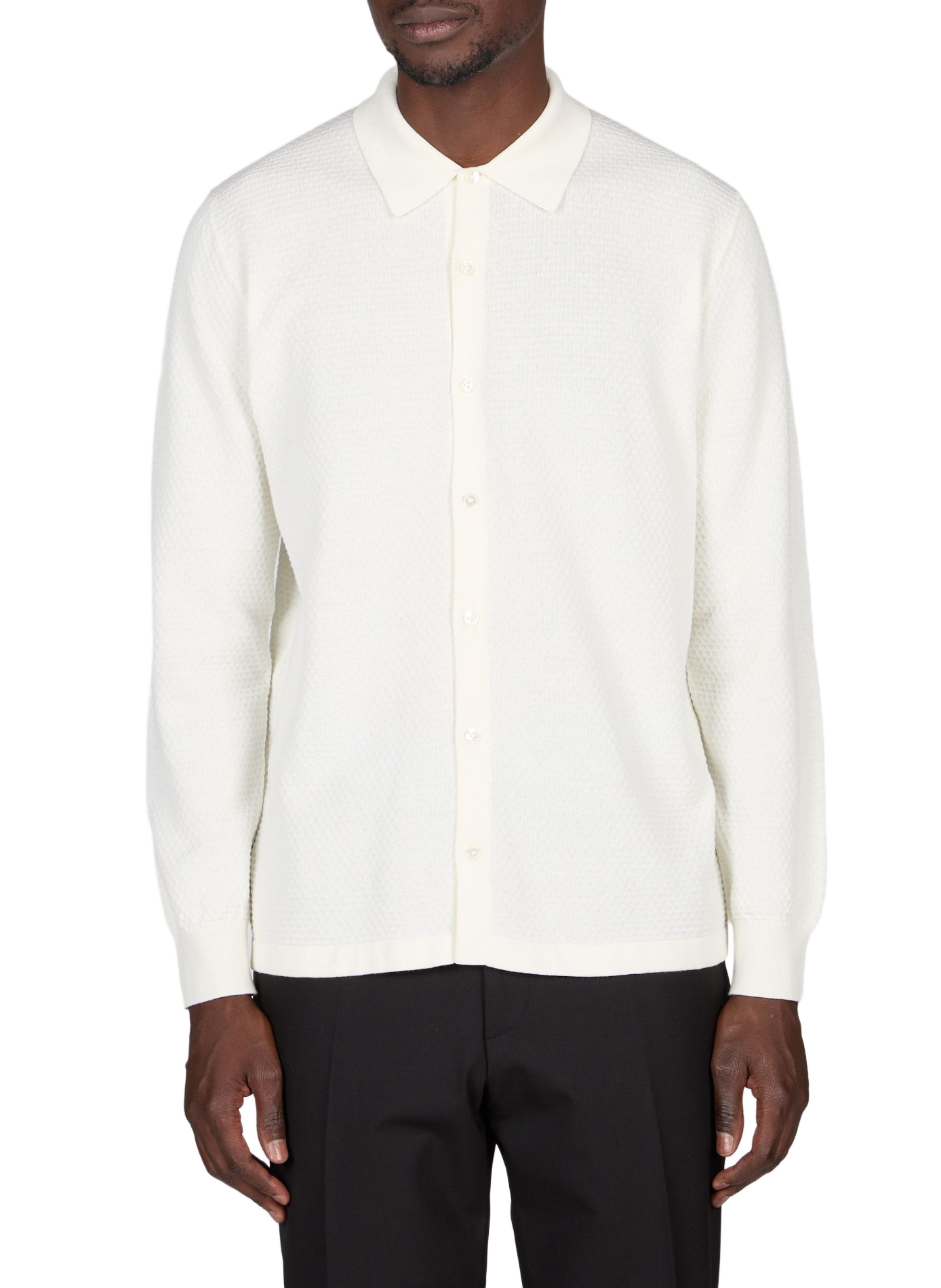 Gerader Baumwollpullover mit Knopfleiste VAN LAACK Beige