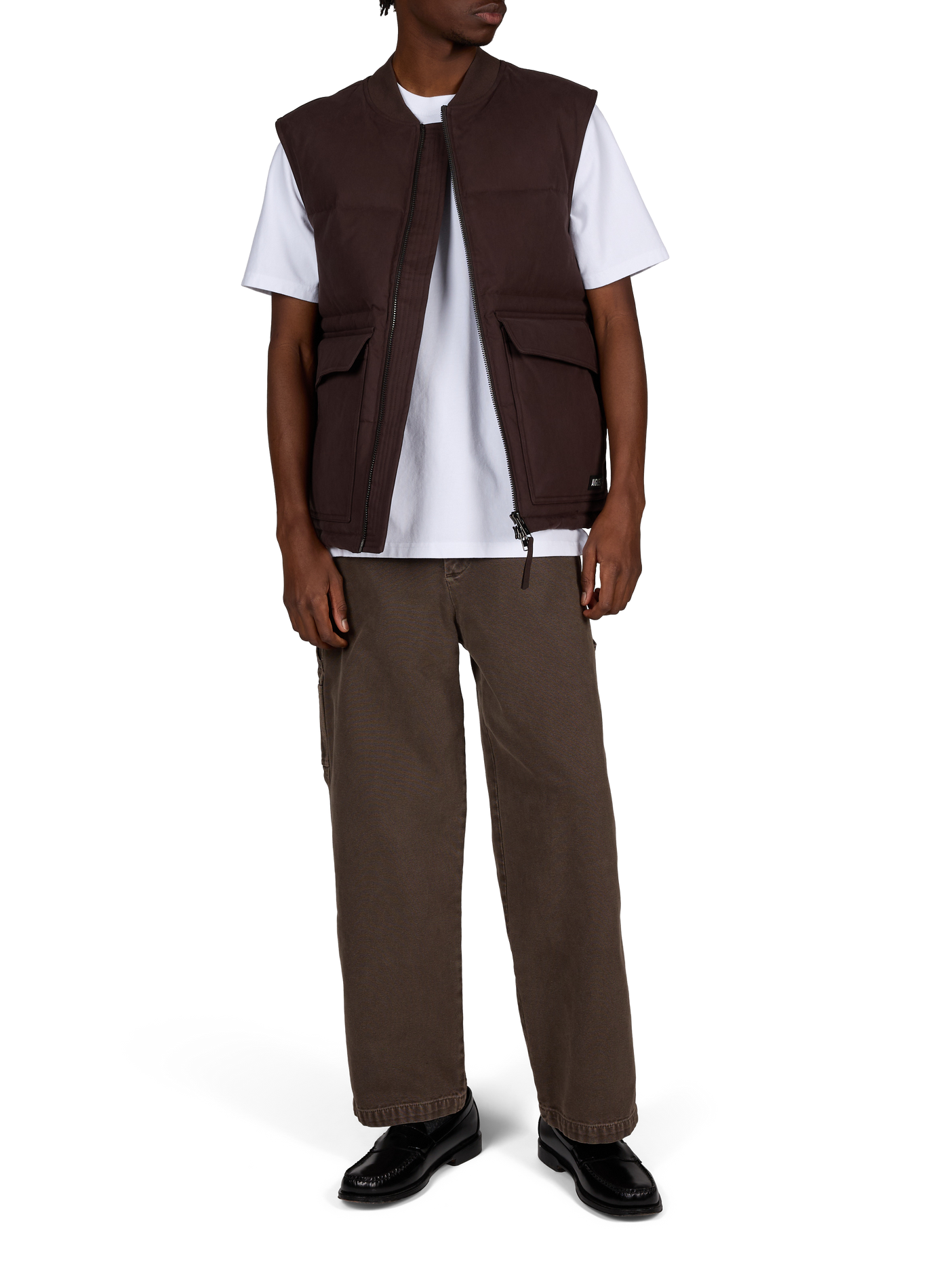 Blouson sans manche col teddy en coton mélangé AIGLE Marron