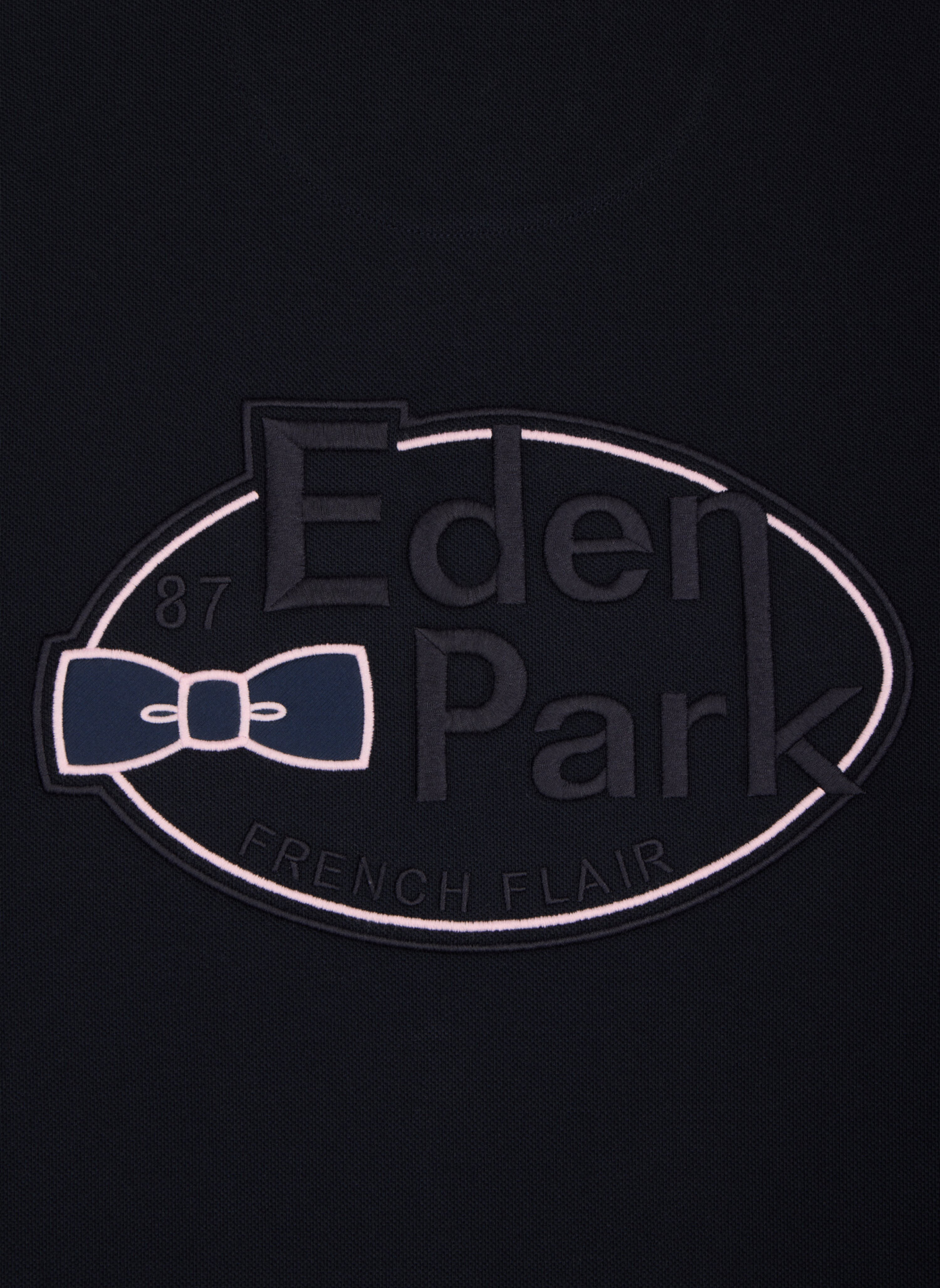 Gerader Polo mit gesticktem Logo aus Baumwolle. EDEN PARK Blau