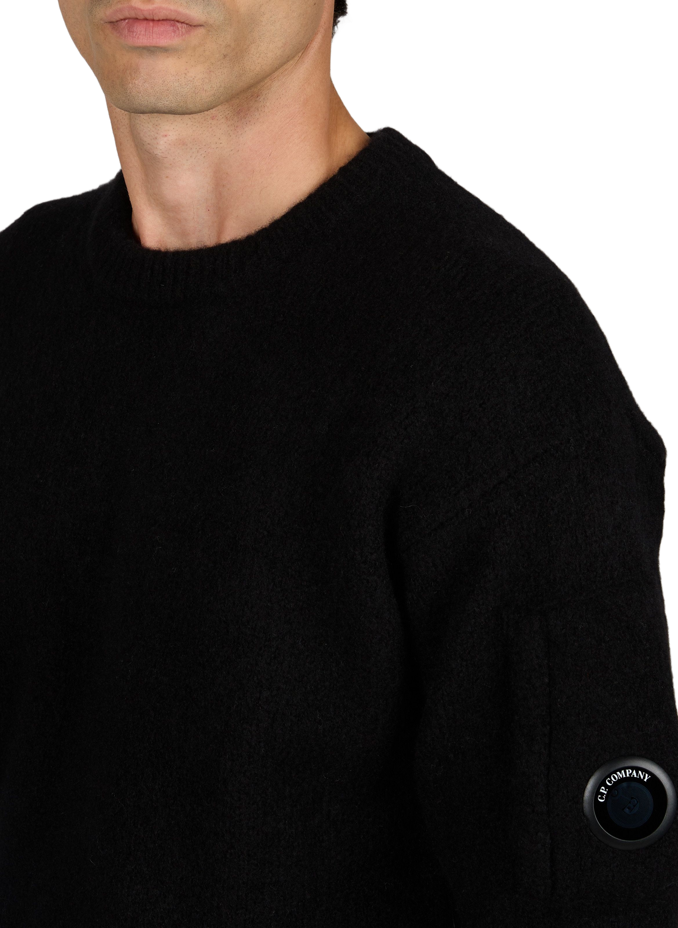 Gerader Pullover mit Stehkragen aus Wollmischung CP COMPANY Schwarz