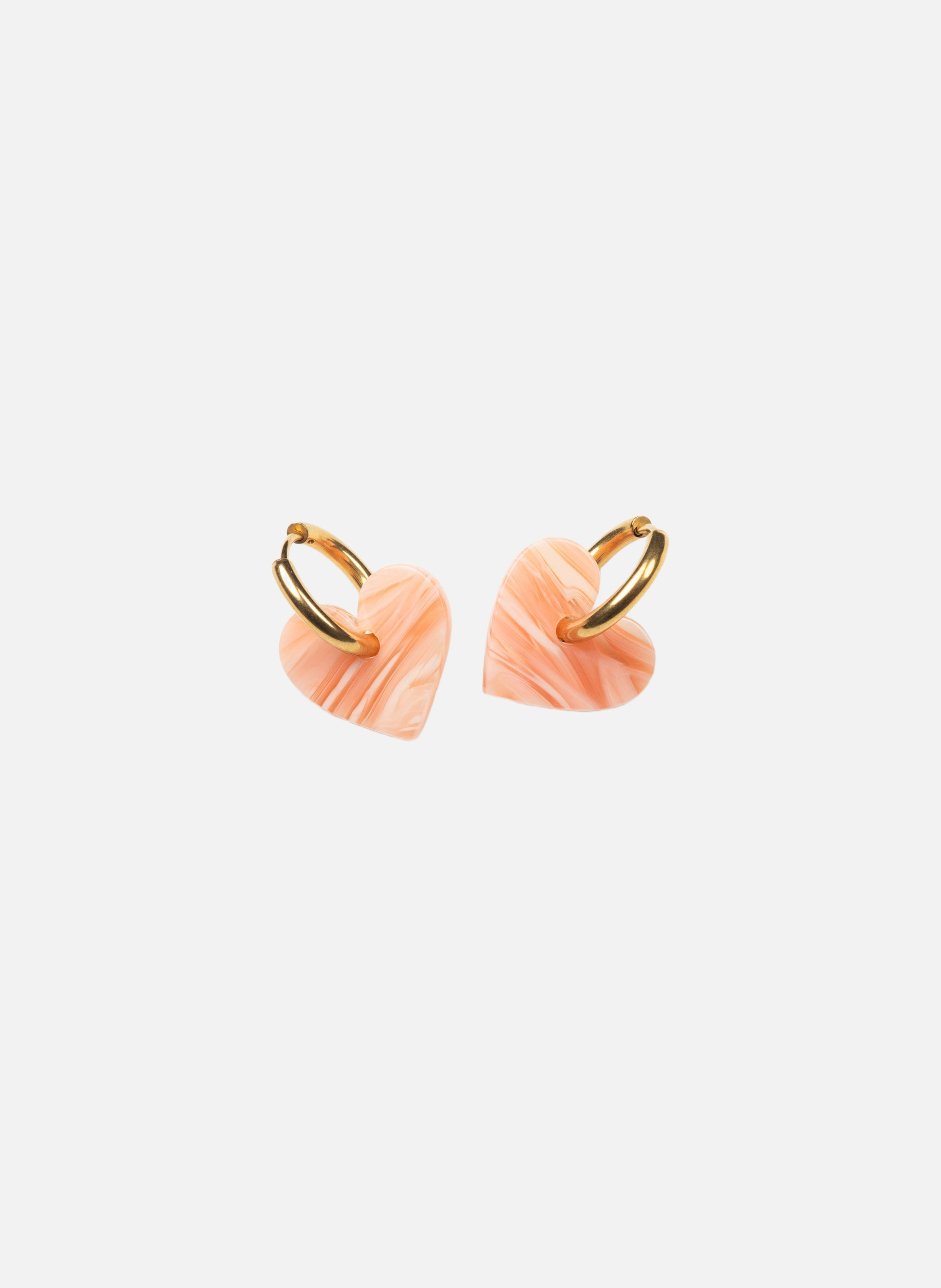 Boucles d'oreilles lova lova avec anneaux en acier inoxydable doré  Saumon