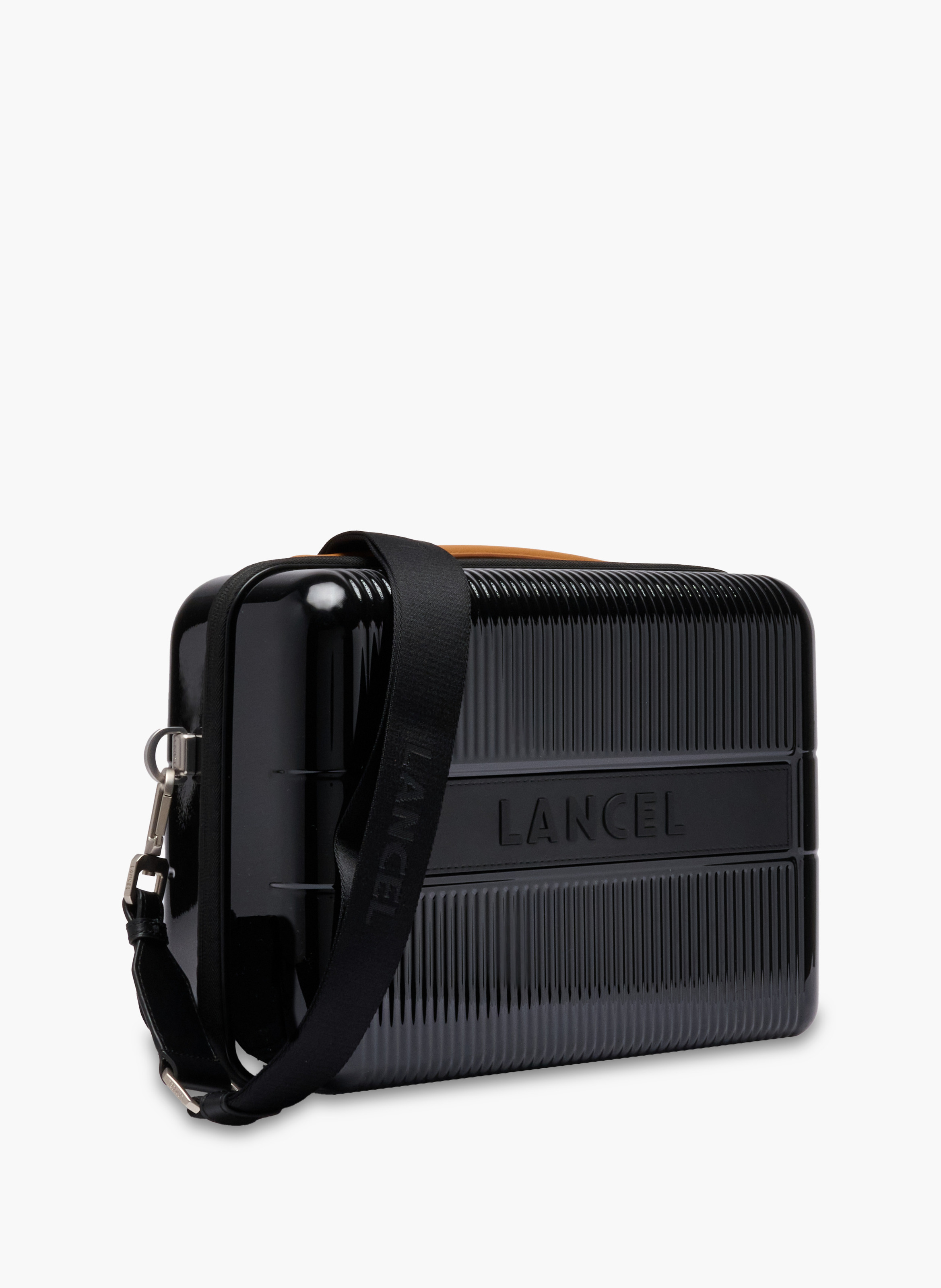 Vanity case zippé empreinte de lancel en polycarbonate et cuir LANCEL Noir