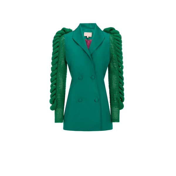 Veste cintrée bi-matière