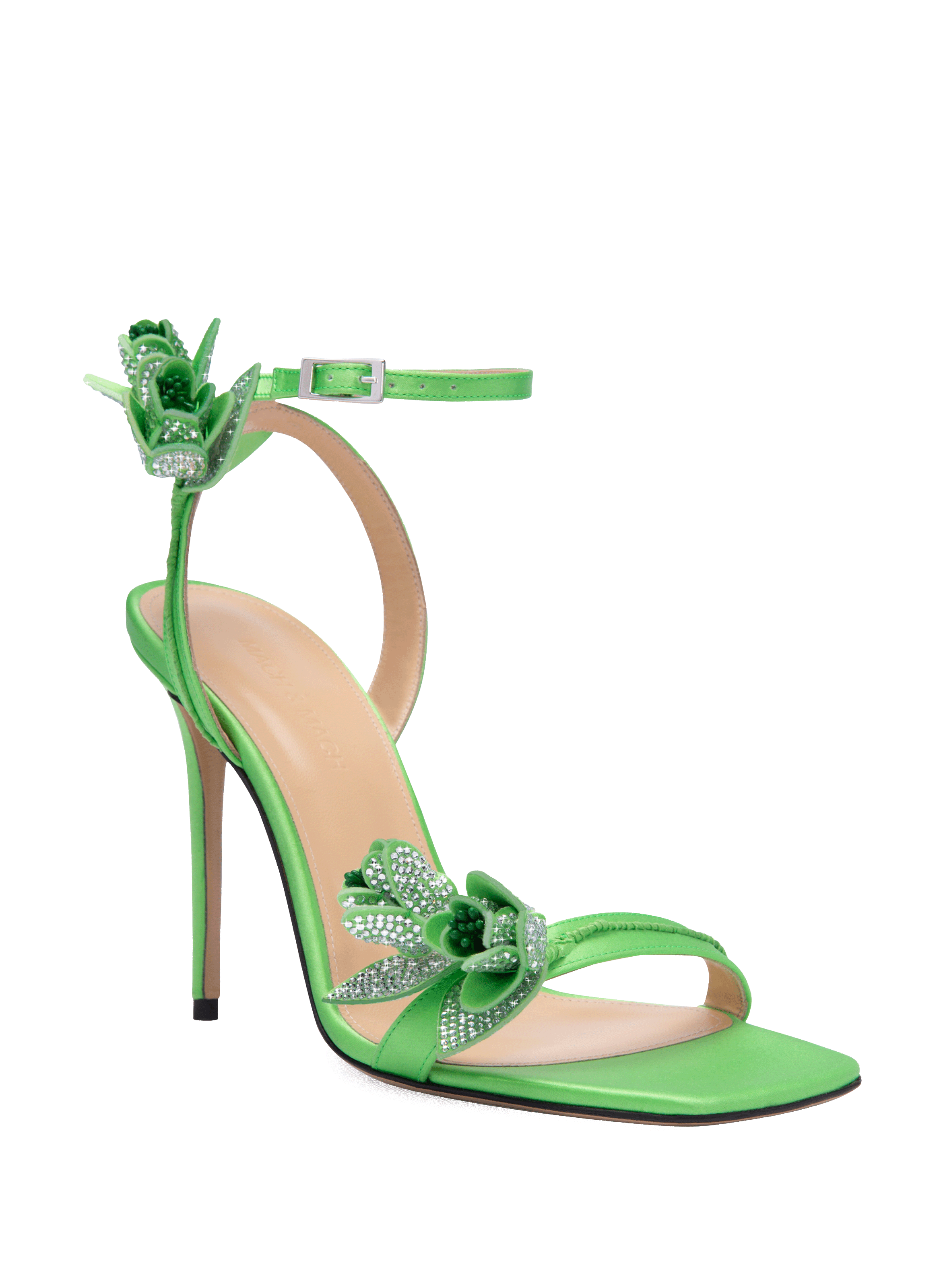 Sandales à talon en soie MACH &amp; MACH Vert