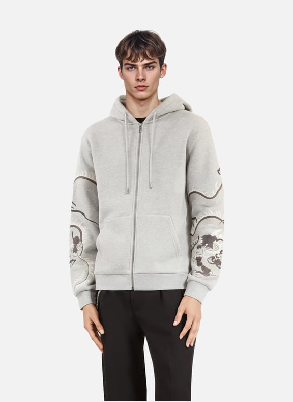 Sweatshirt brodé à capuche Gris by THE KOOPLES THE KOOPLES Sweatshirt brodé à capuche Gris