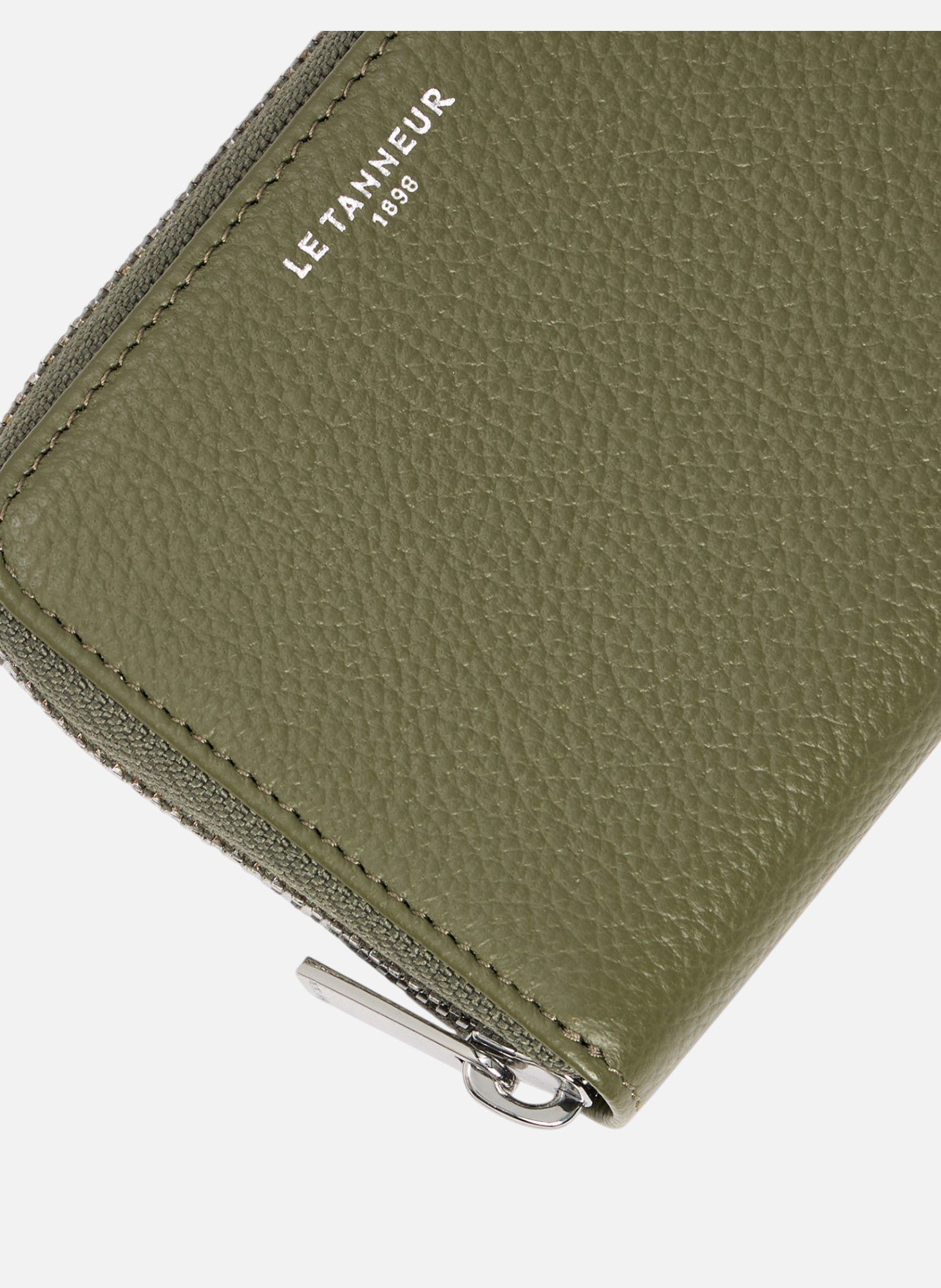 Porte monnaie emilie en cuir grainé LE TANNEUR Vert