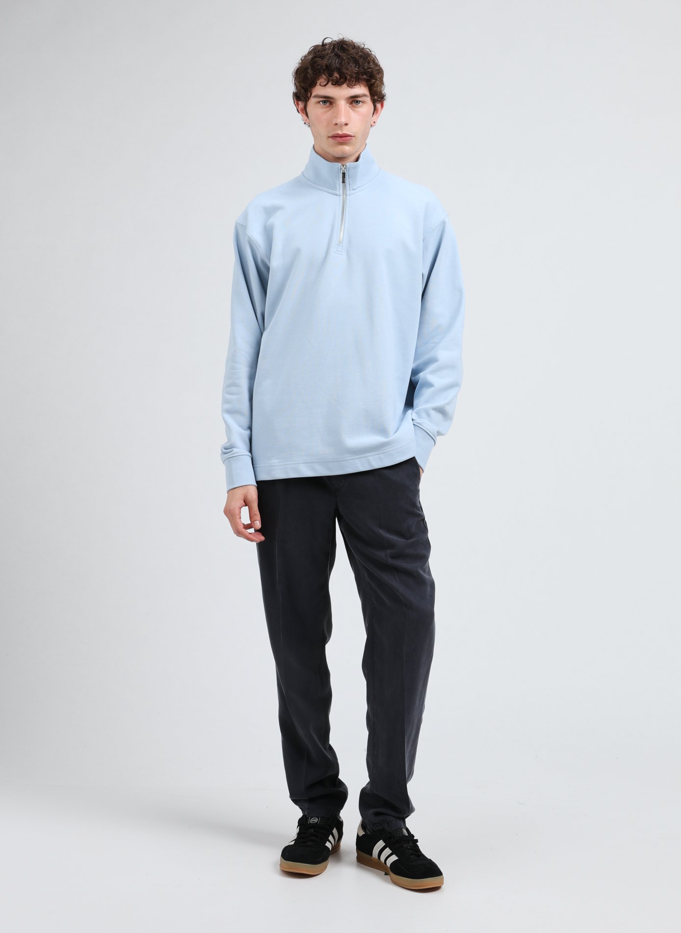 Cotton sweatshirt SELECTED Blue