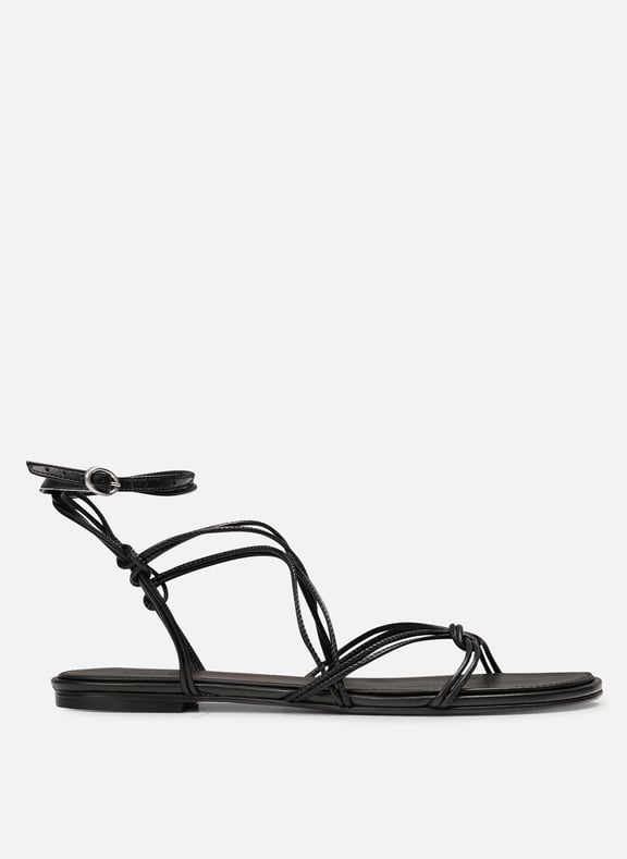 Sandales plates en cuir cegane Noir by BA&SH BA&SH Sandales plates en cuir cegane Noir
