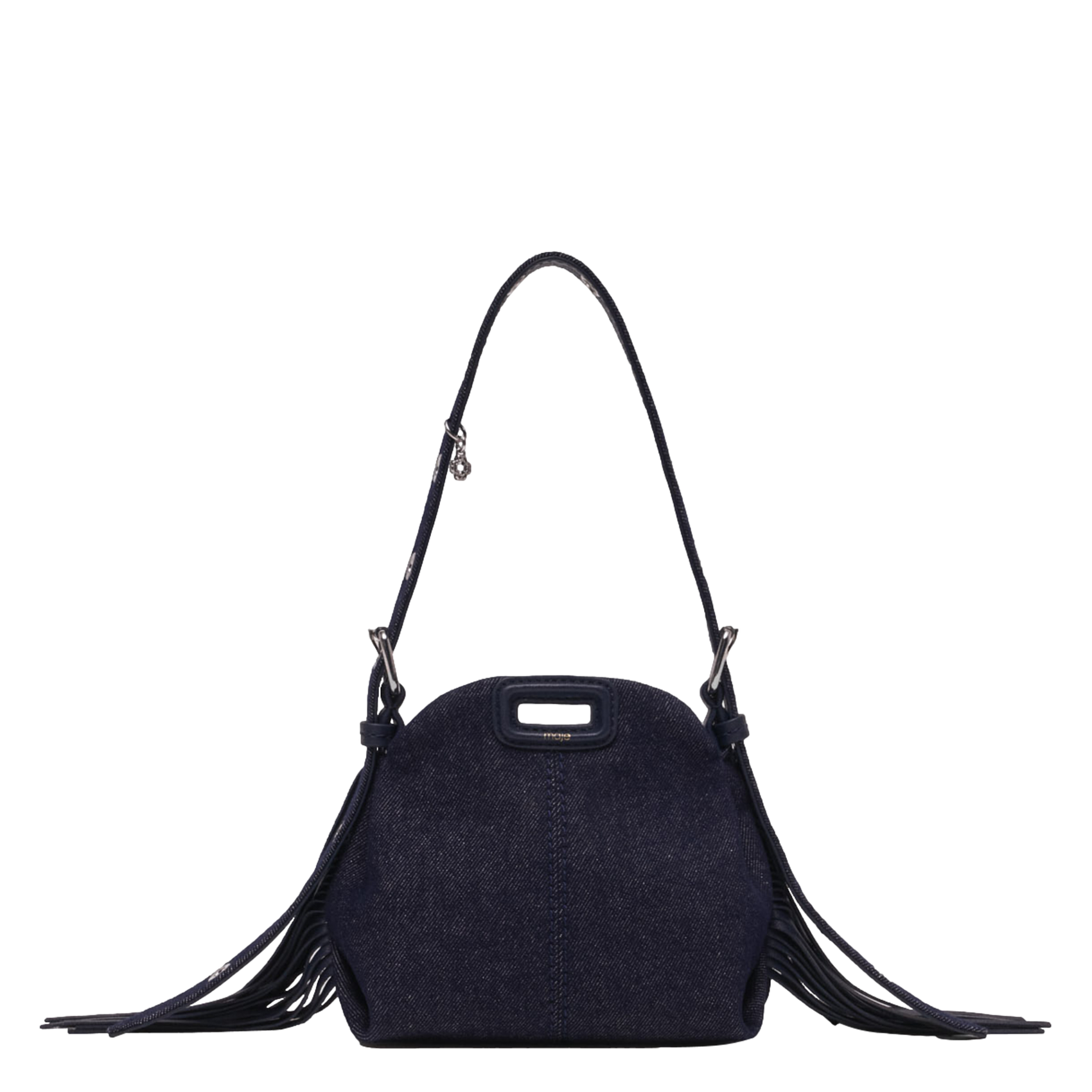 Sac bandoulière en denim de coton miss m MAJE Bleu