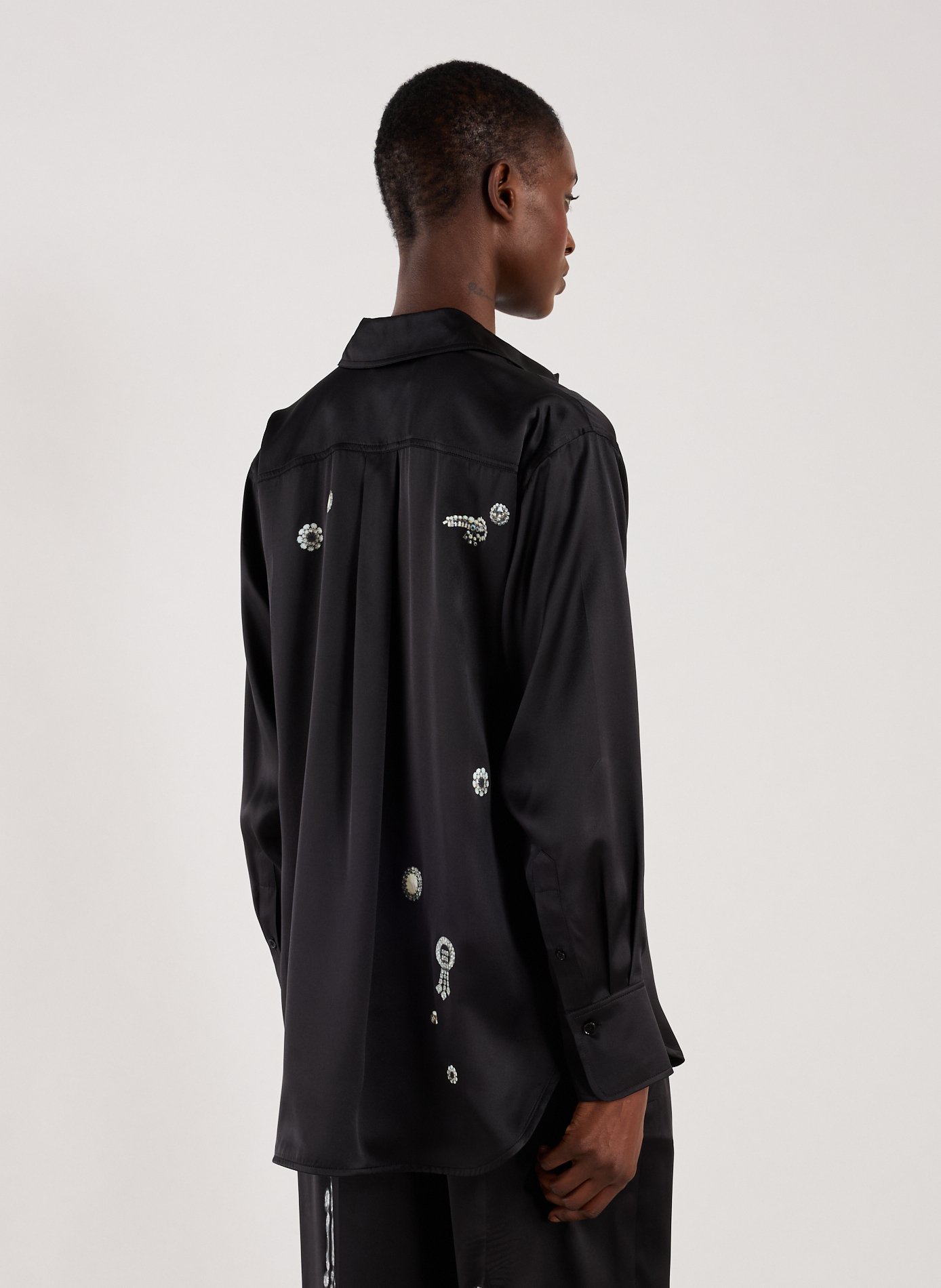 Floral print silk shirt VICTORIA BECKHAM Black