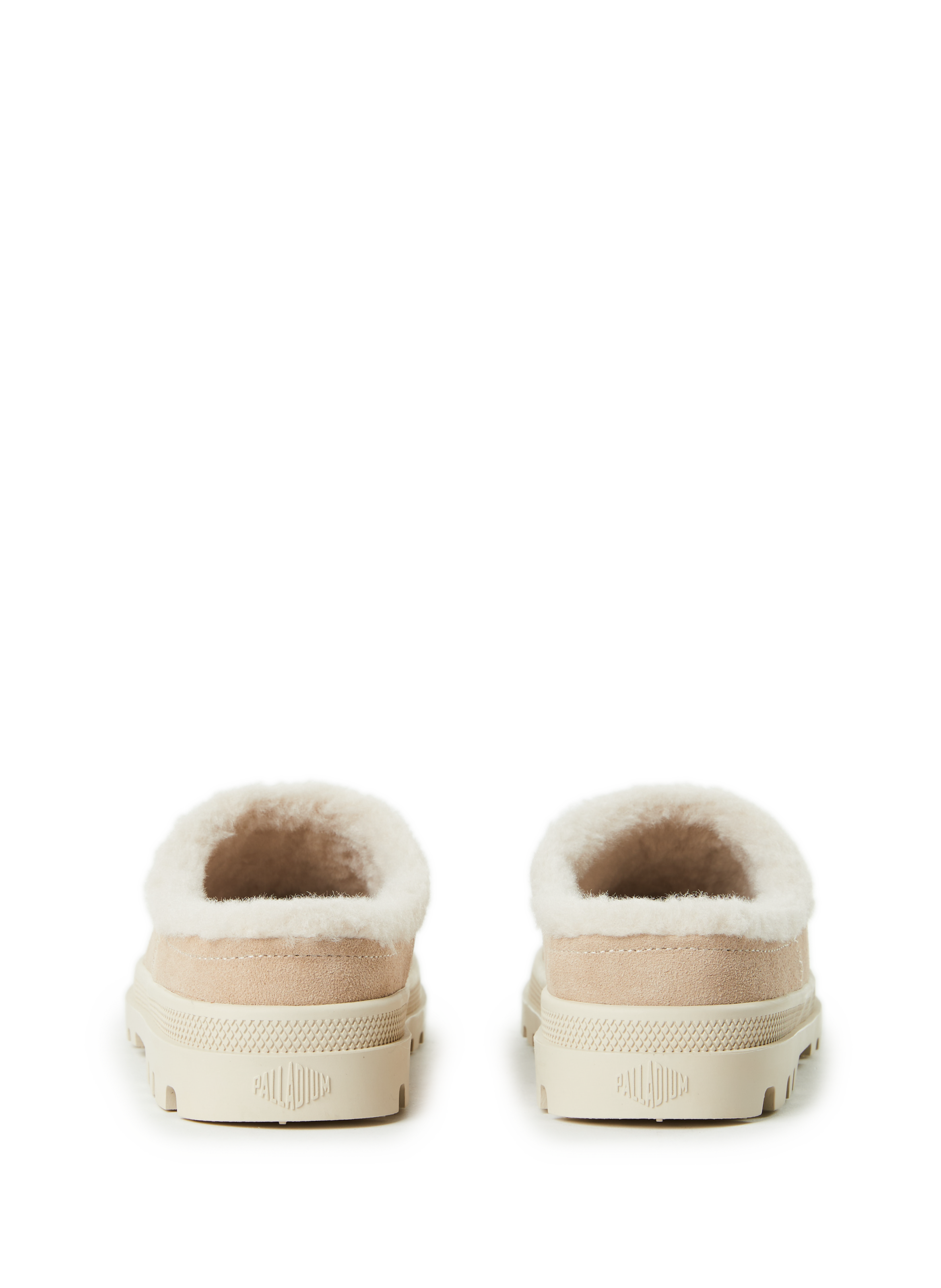 Mules fourrées en cuir PALLADIUM Blanc