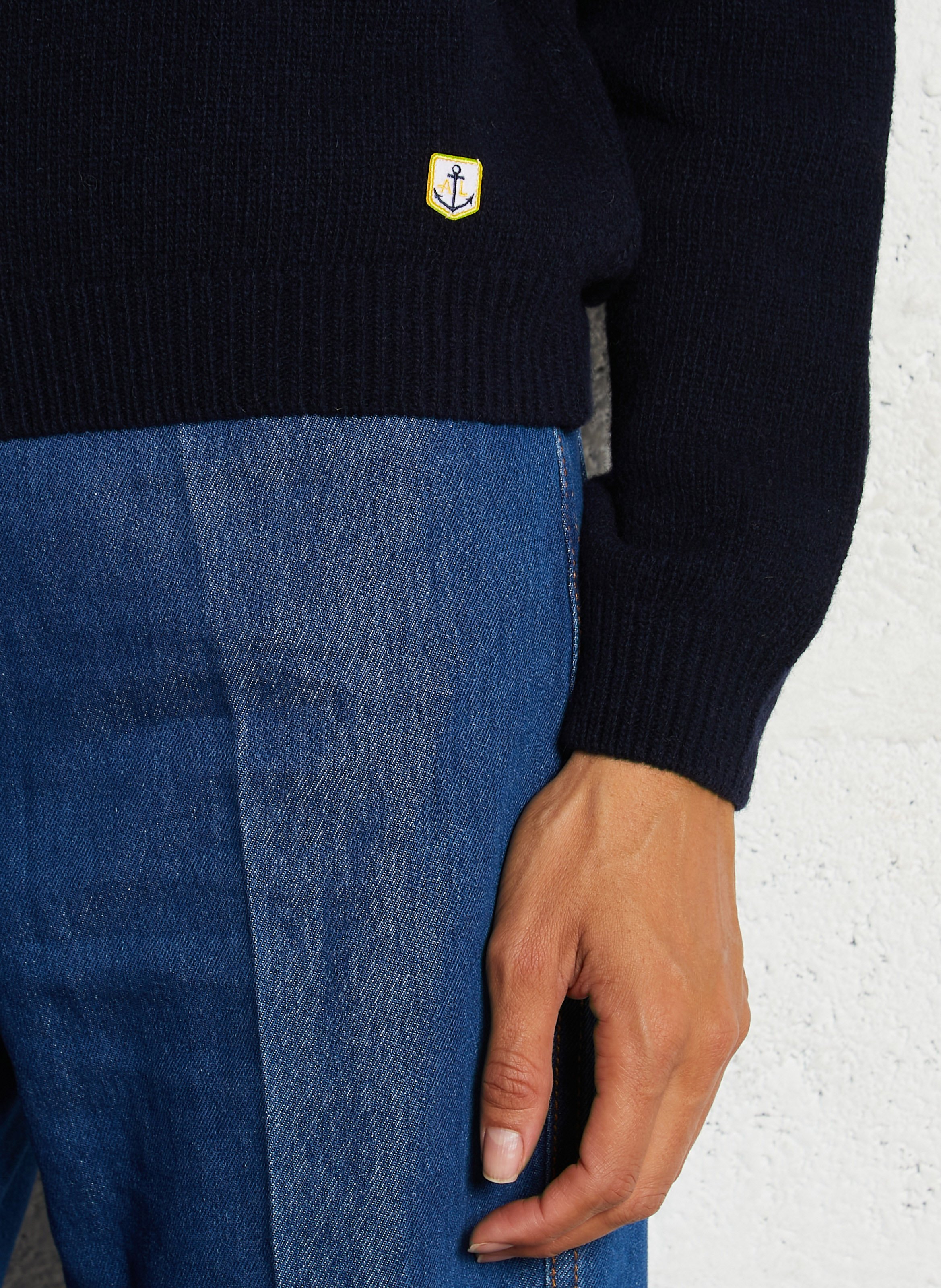 Pull droite col rond en laine mélangée heritage ARMOR-LUX Bleu